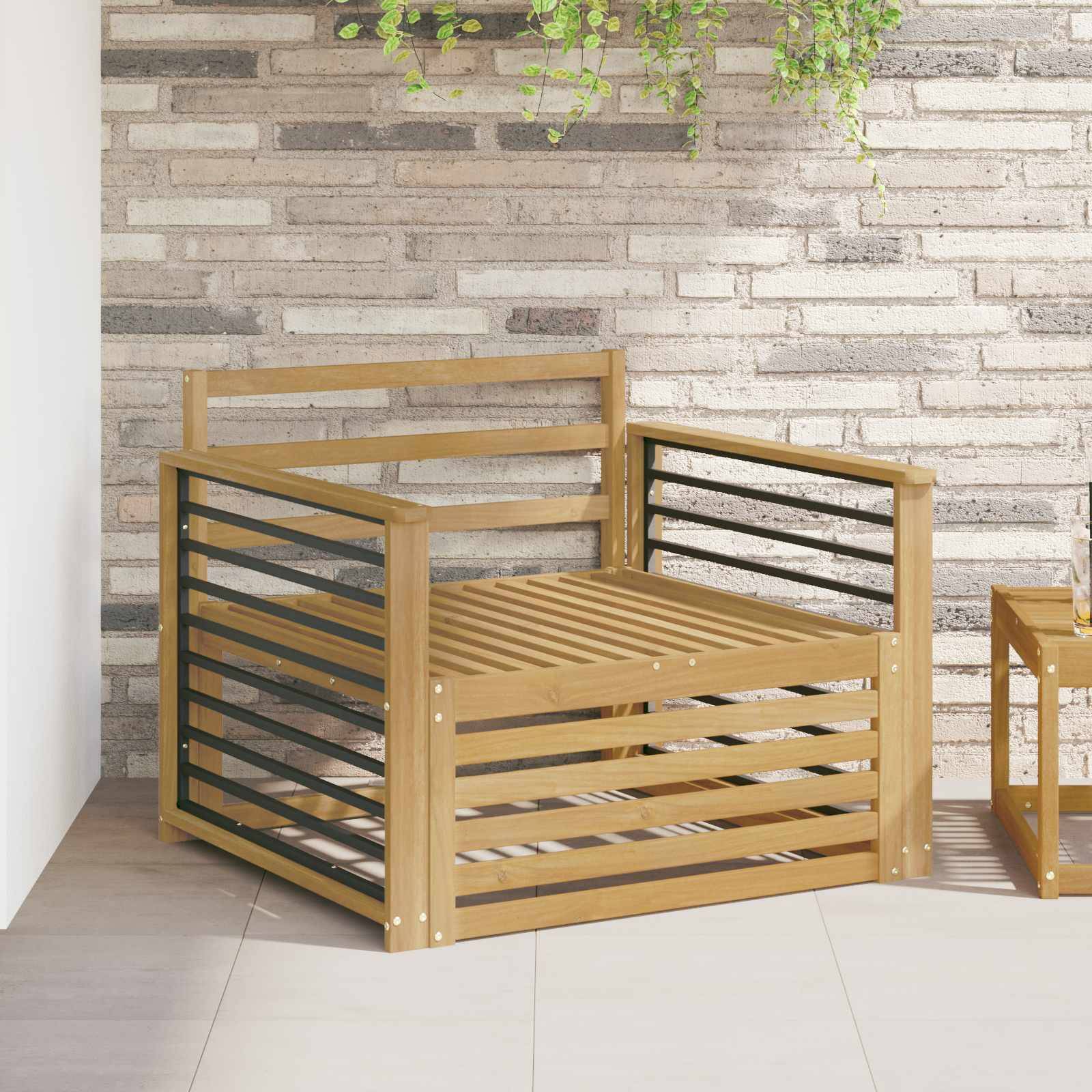vidaXL Outdoor-Sofa Massivholz Akazie Weiß