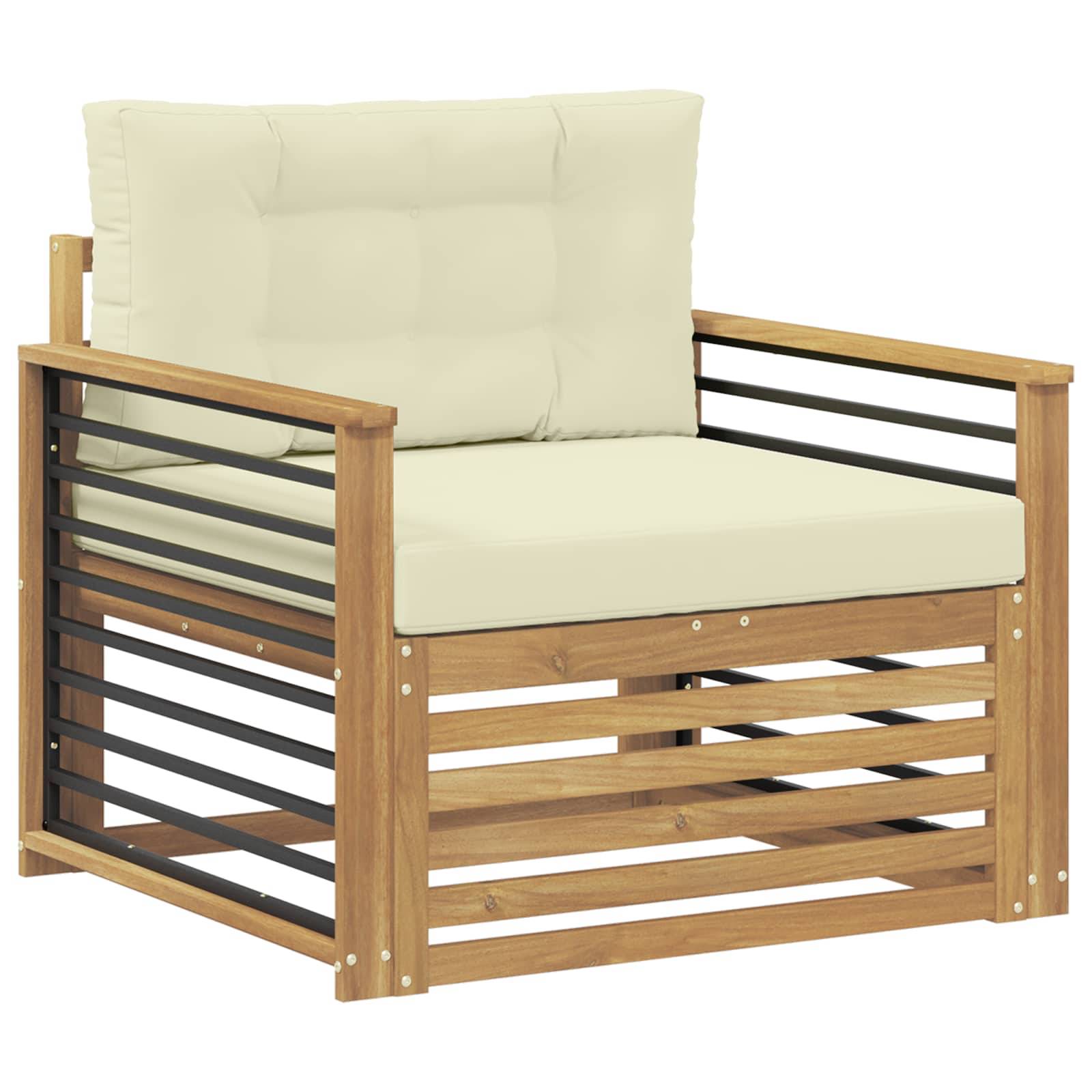vidaXL Outdoor-Sofa Polyester Weiß