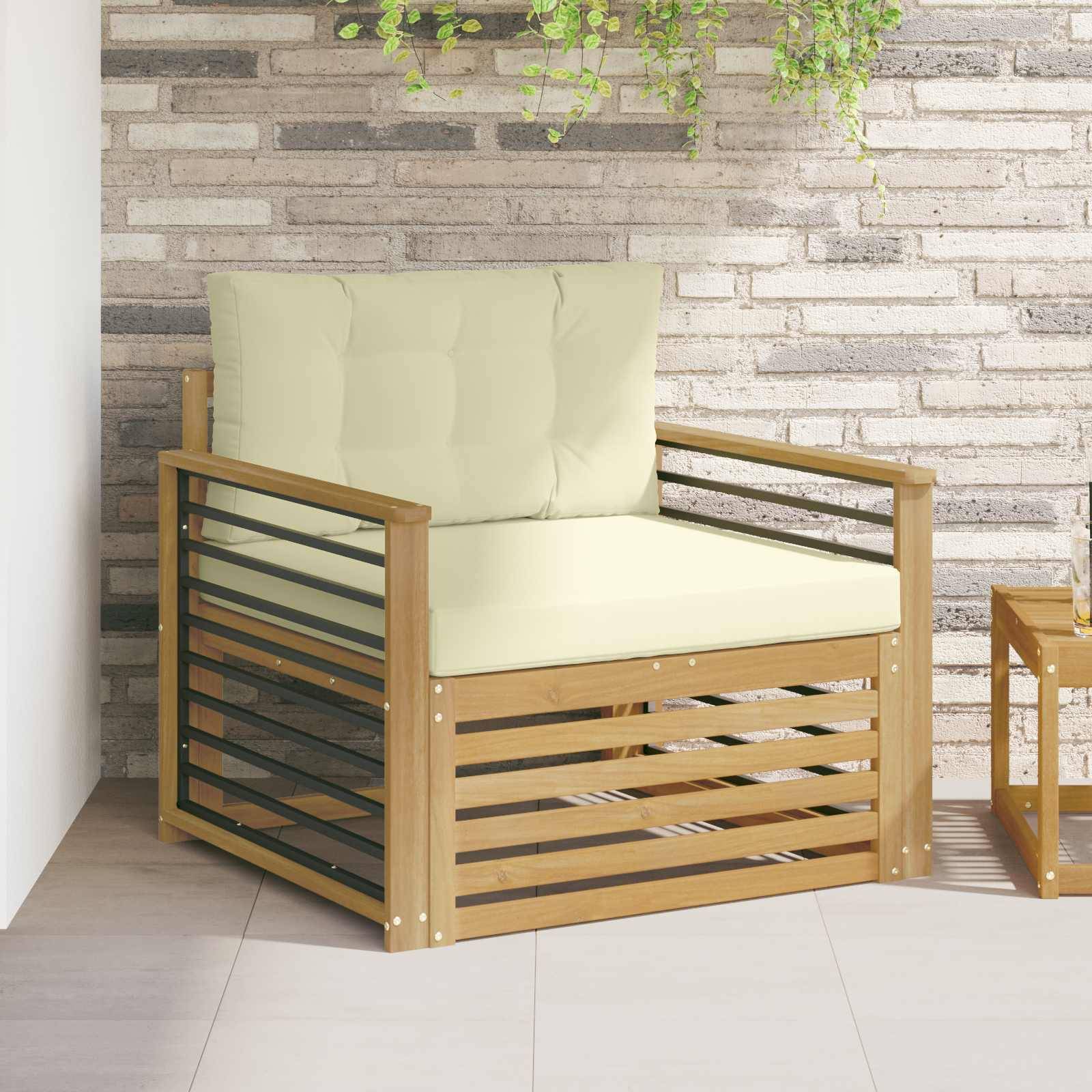 vidaXL Outdoor-Sofa Polyester Weiß