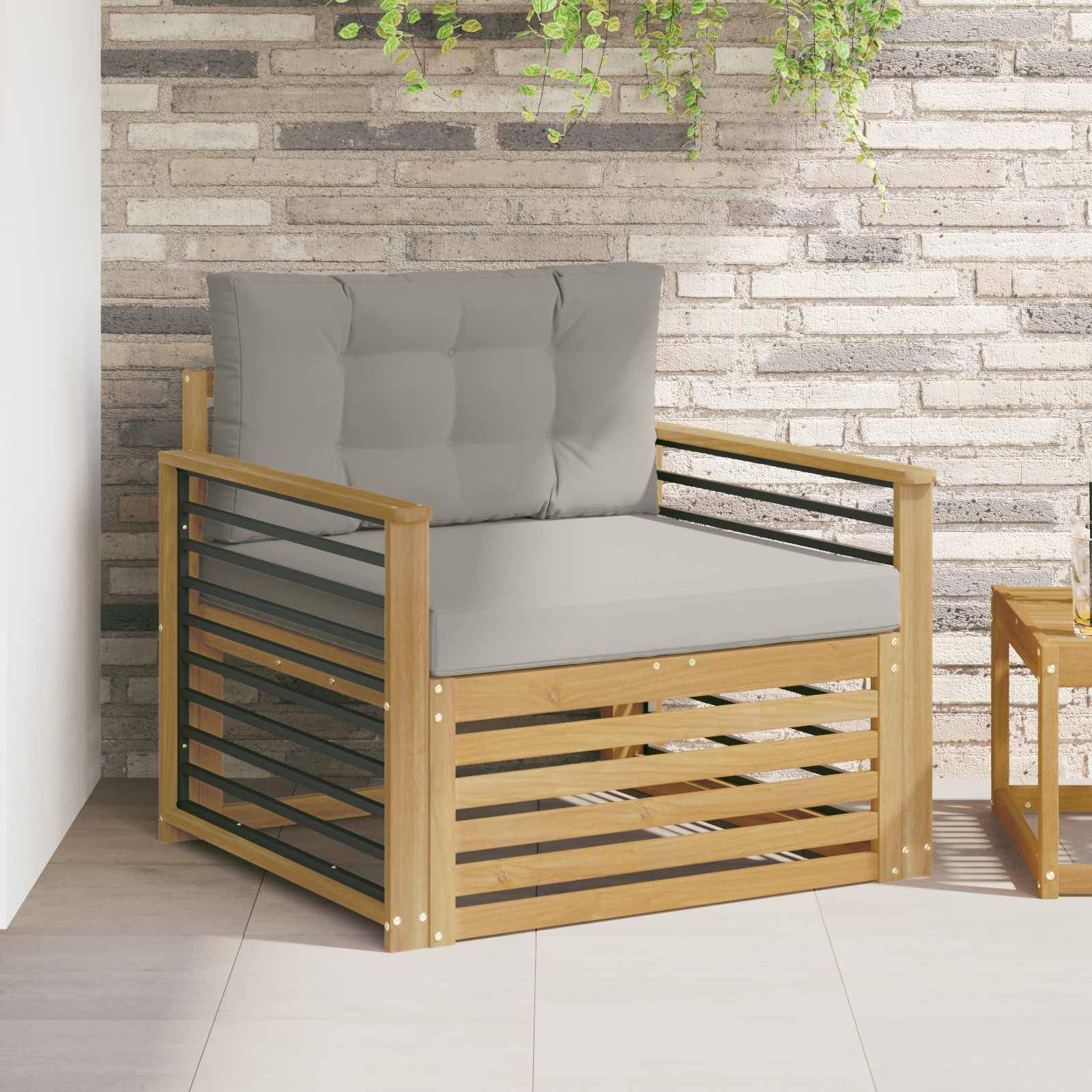 vidaXL Outdoor-Sofa Polyester Weiß