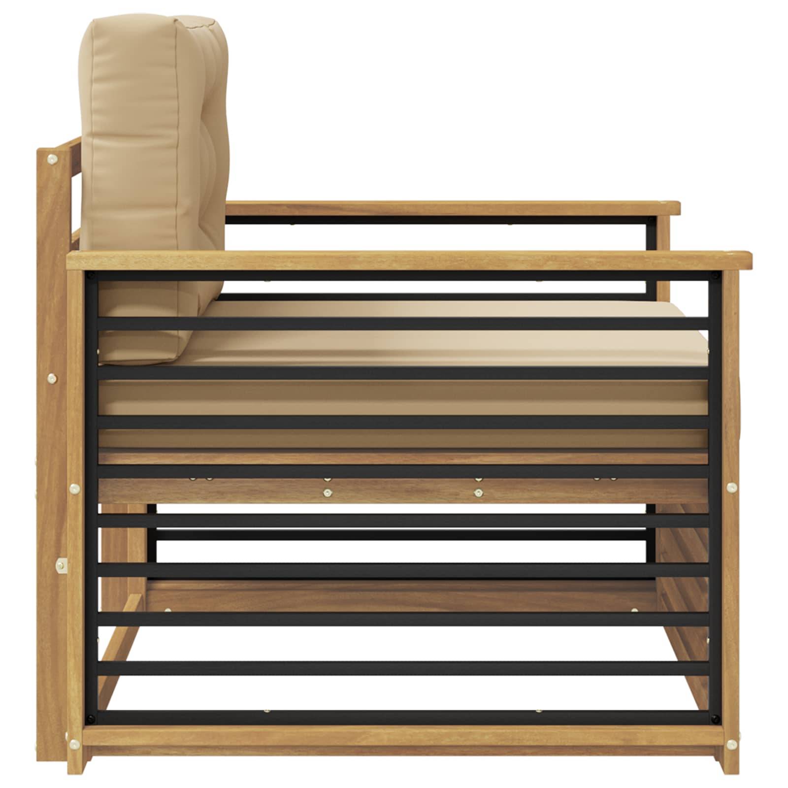vidaXL Outdoor-Sofa Polyester Weiß und Beige