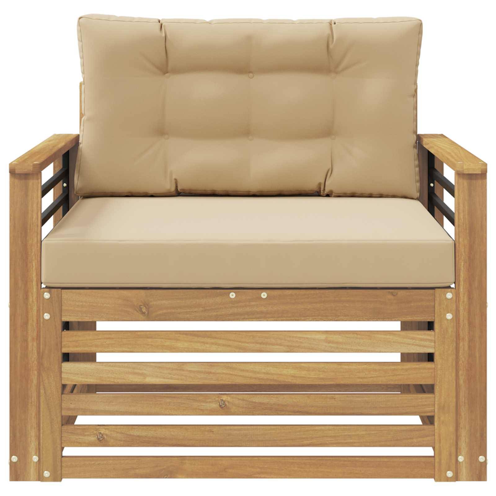 vidaXL Outdoor-Sofa Polyester Weiß und Beige