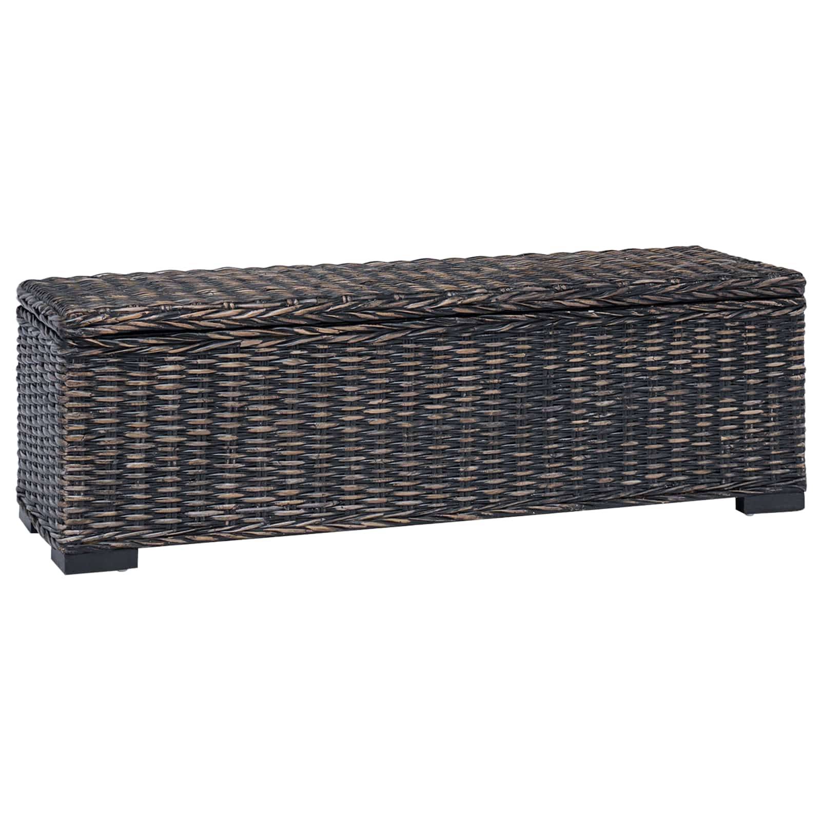 vidaXL Aufbewahrungsbox mit Speicher Schwarz 110 x 35 x 45 cm