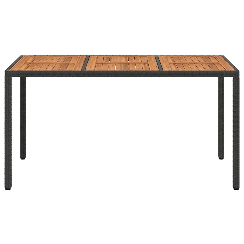 vidaXL Gartentisch Schwarz 150 x 90 x 75 cm Poly-Rattan