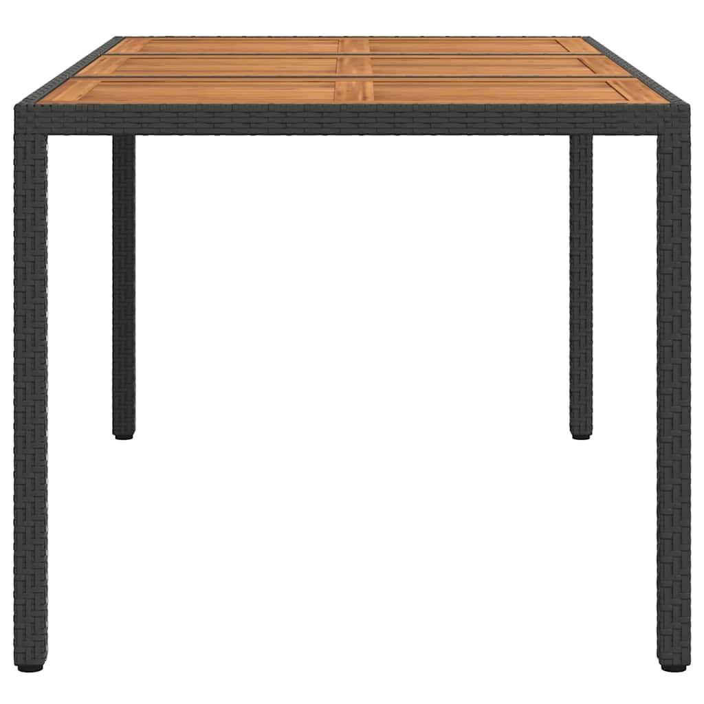 vidaXL Gartentisch Schwarz 150 x 90 x 75 cm Poly-Rattan