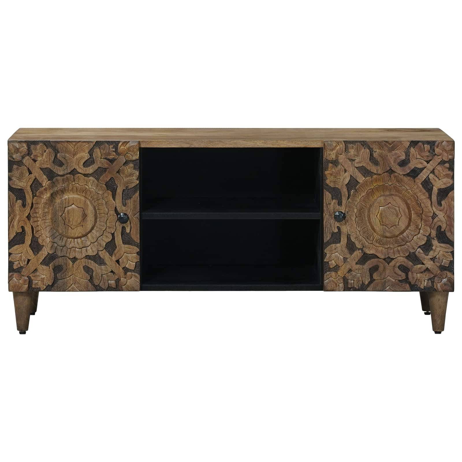 vidaXL TV-Schränk Braun 105 x 33,5 x 46 cm Massivholz Mango