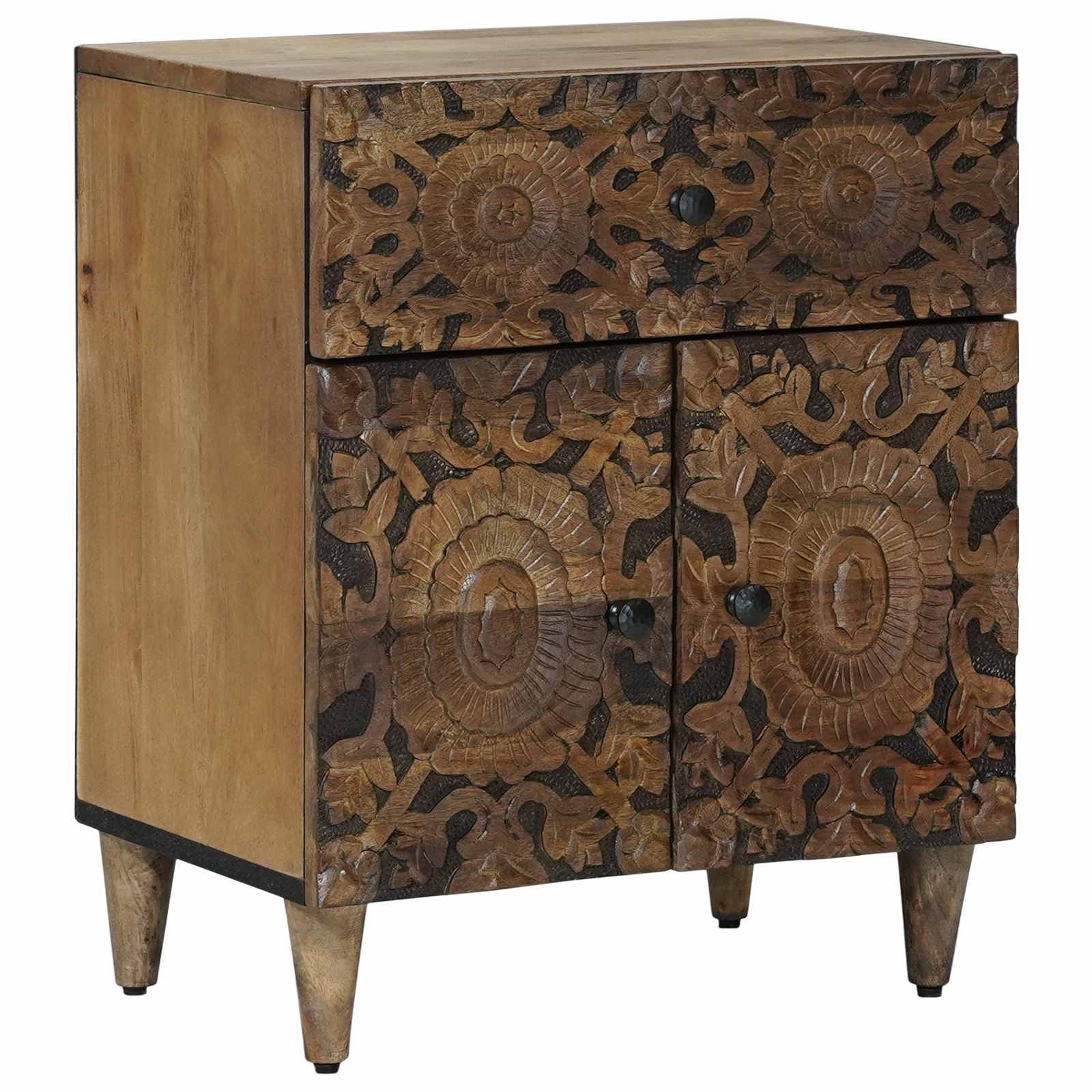 vidaXL Bettkasten Braun 50 x 33 x 60 cm Massivholz Mango