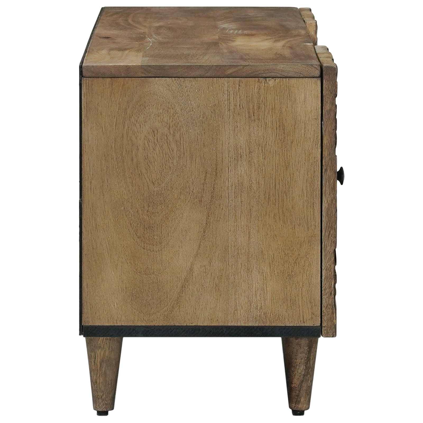 vidaXL TV-Schränk mit Tür Braun 105 x 33,5 x 46 cm Massivholz Mango