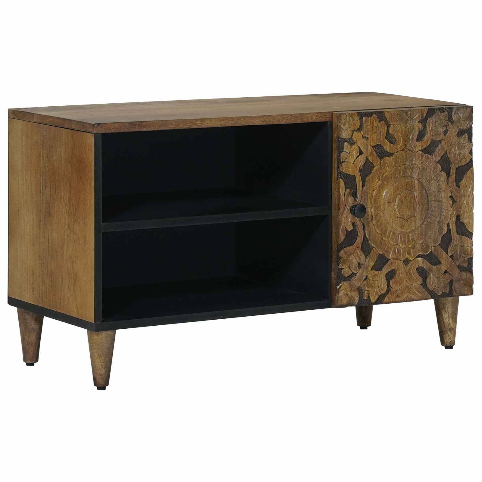 vidaXL TV-Schränk mit Regal Braun 80 x 31,5 x 46 cm Massivholz Mango
