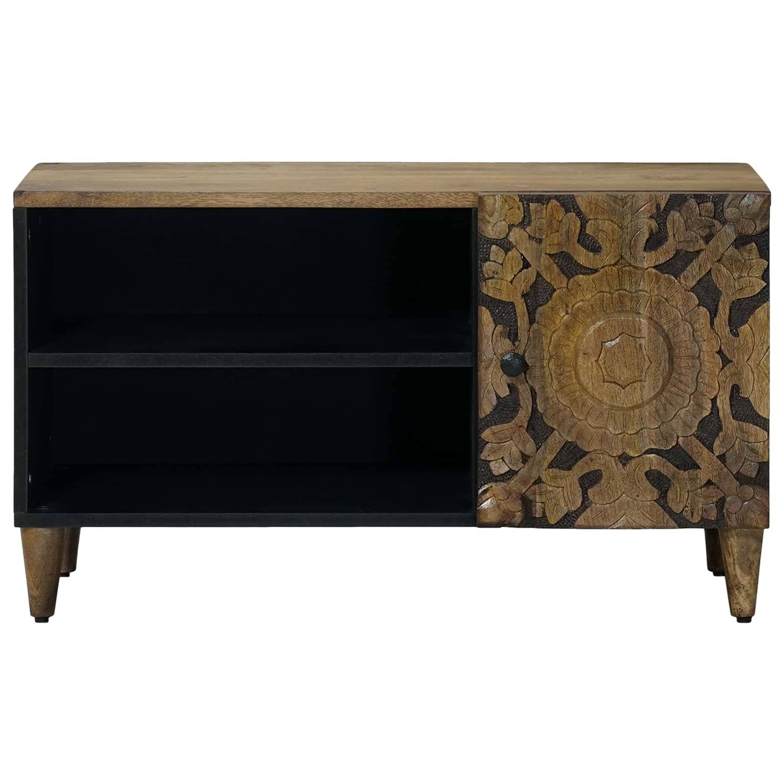 vidaXL TV-Schränk mit Regal Braun 80 x 31,5 x 46 cm Massivholz Mango