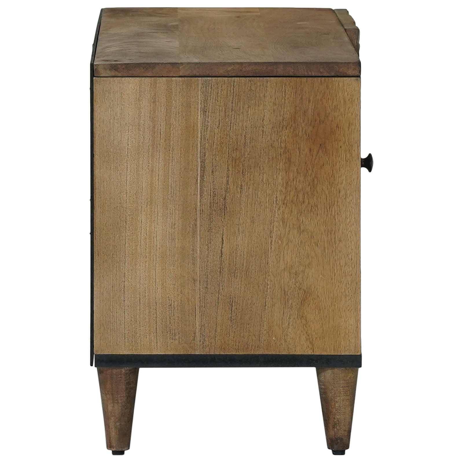 vidaXL TV-Schränk mit Regal Braun 80 x 31,5 x 46 cm Massivholz Mango