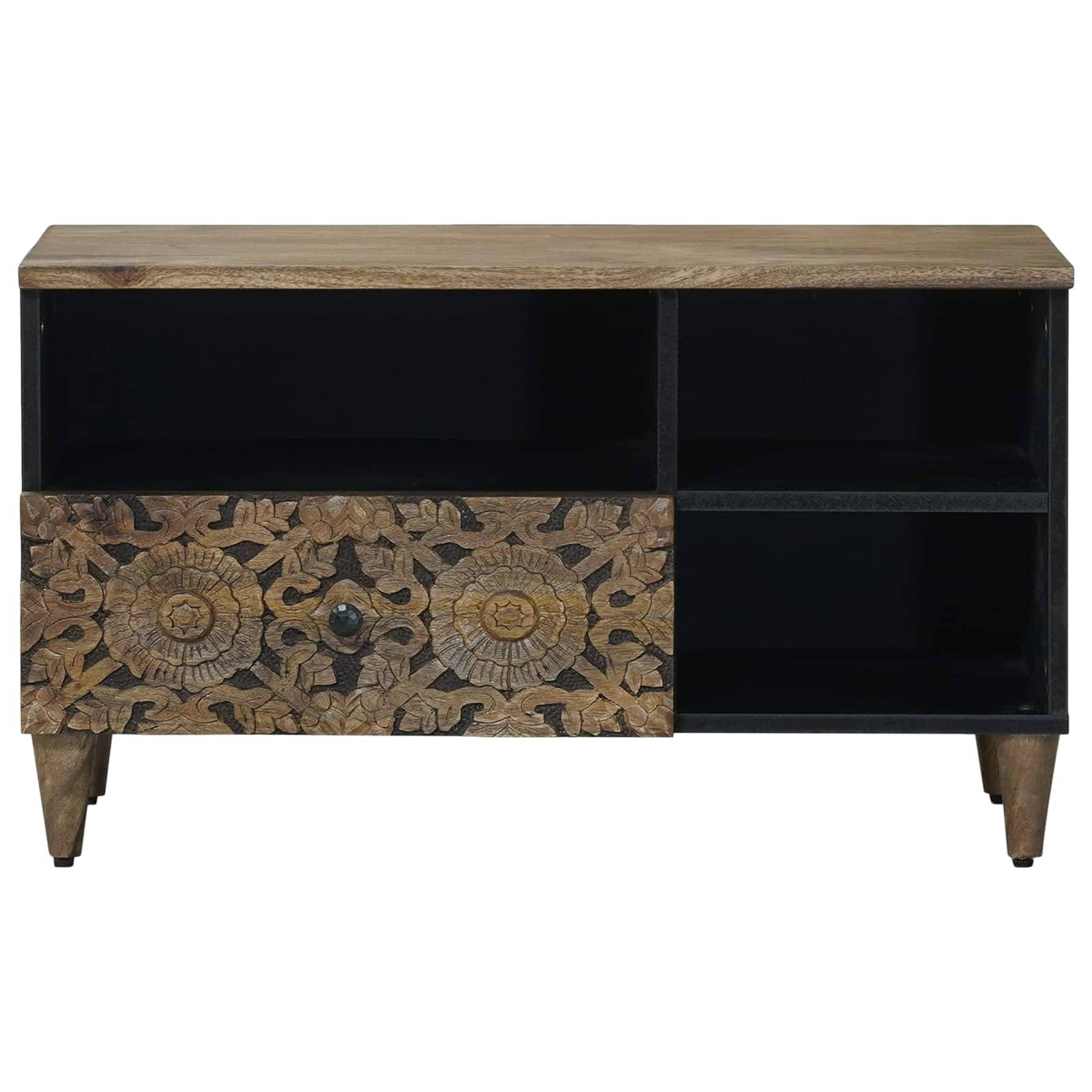 vidaXL TV-Schränk mit Regal Braun 80 x 33,5 x 46 cm Massivholz Mango