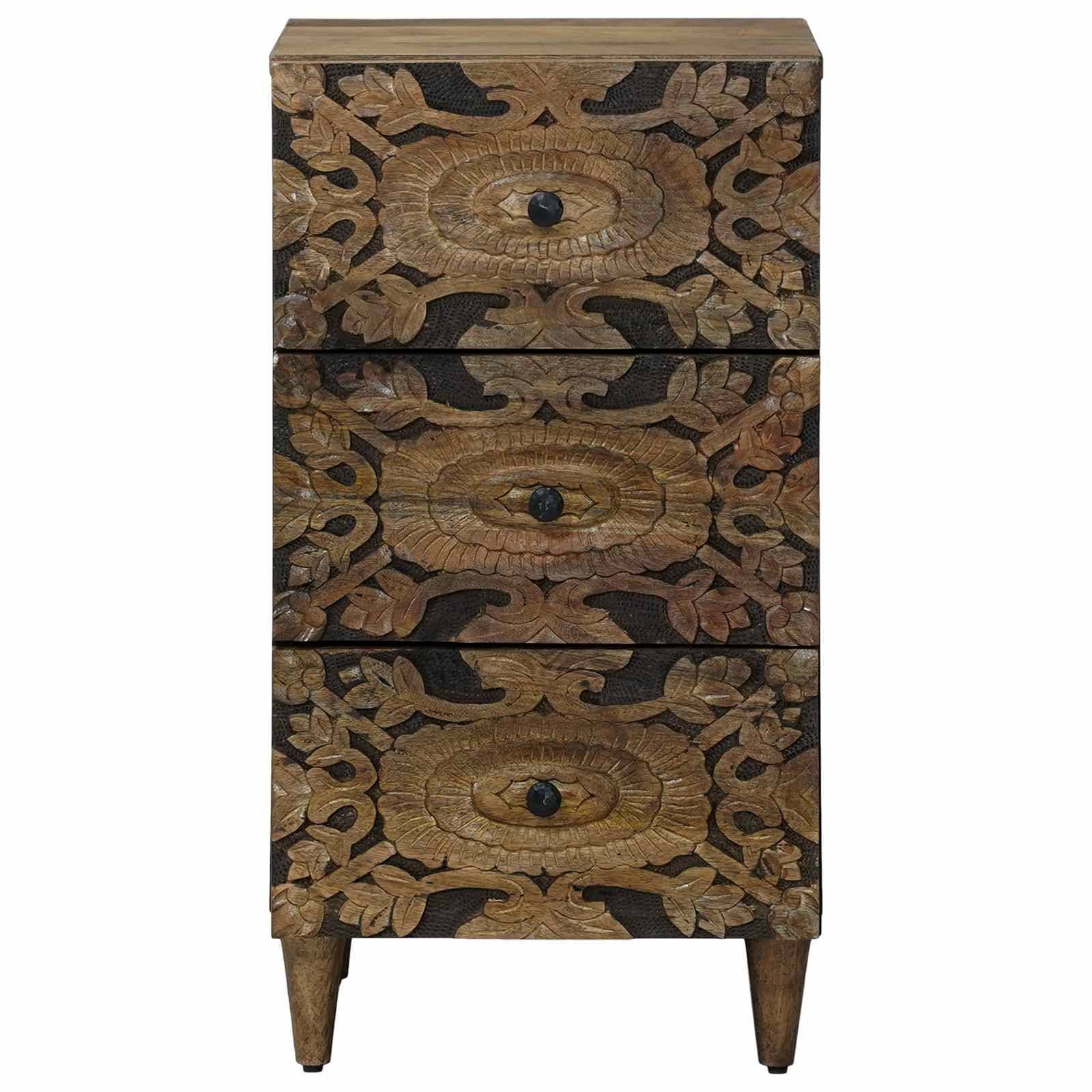 vidaXL Sideboard mit Speicher Braun 40 x 33,5 x 75 cm Massivholz Mango