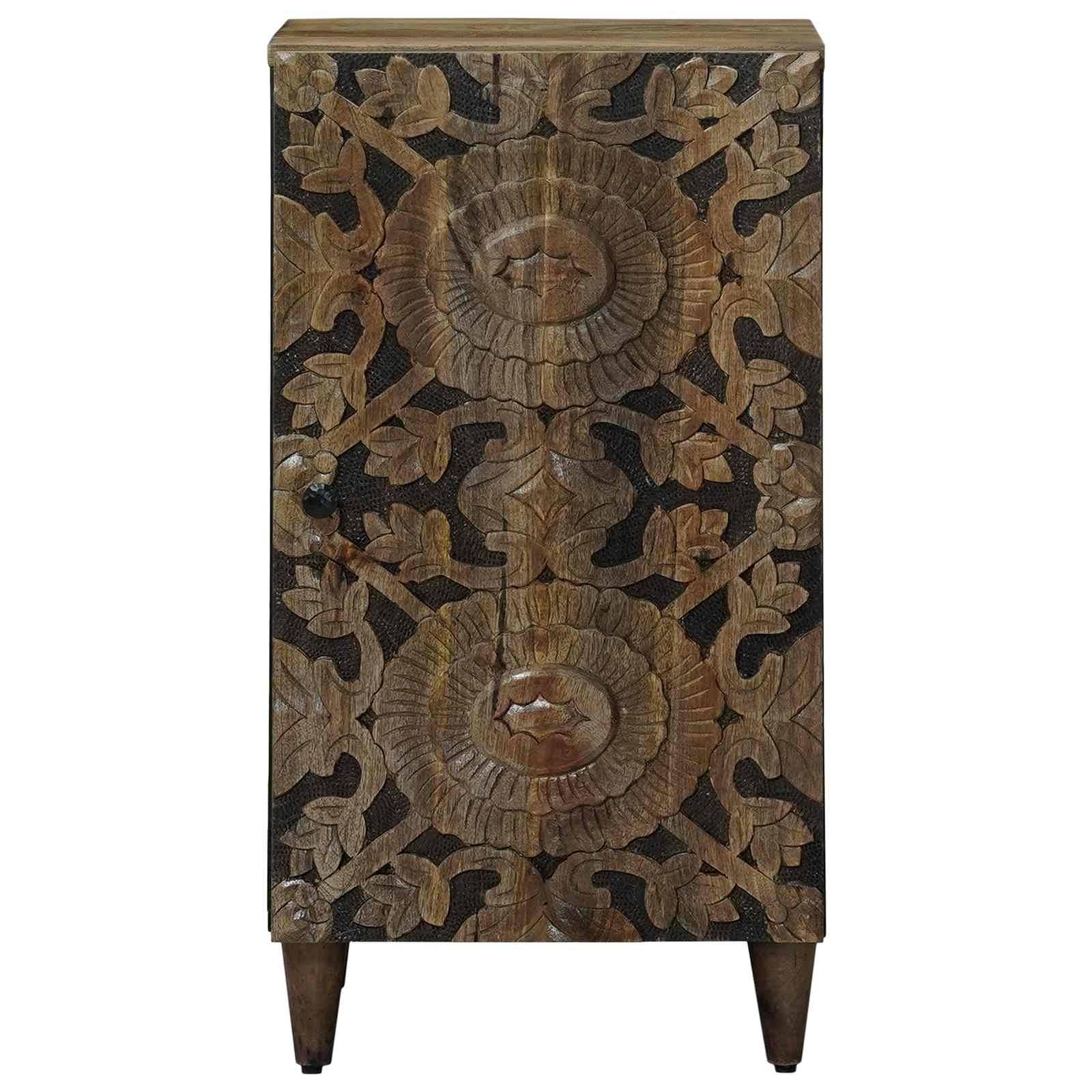 vidaXL Sideboard mit Speicher Braun 40 x 33,5 x 75 cm Massivholz Mango
