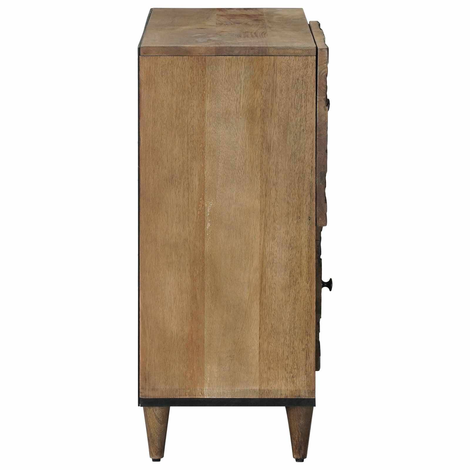 vidaXL Sideboard mit Speicher Braun 80 x 33,5 x 75 cm Massivholz Mango