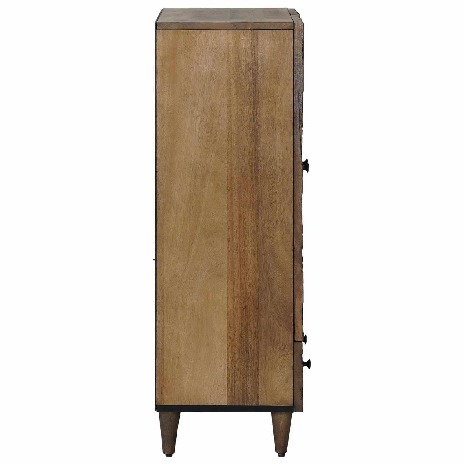 vidaXL Hochschrank mit Regal Braun 60 x 33,5 x 100 cm Massivholz Mango