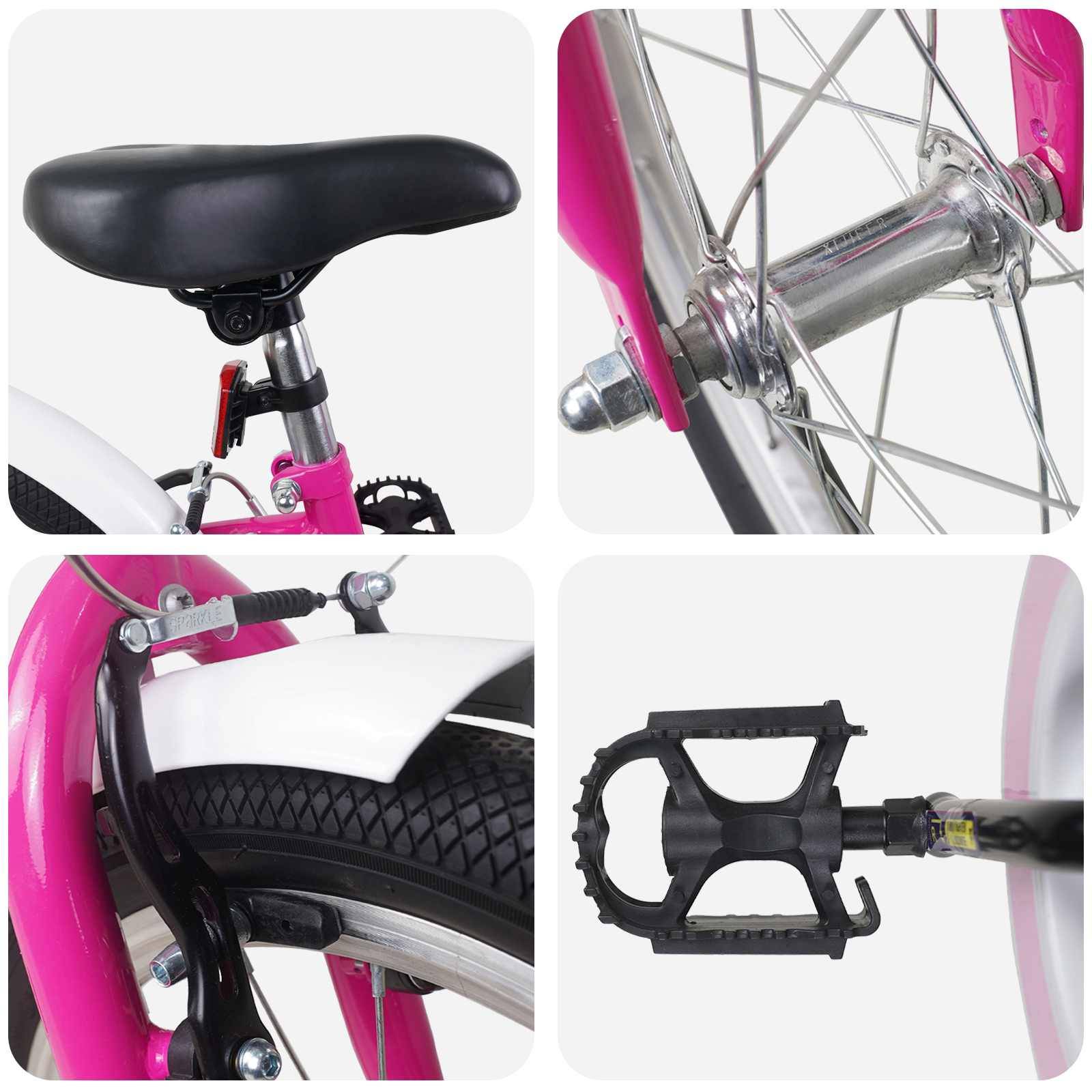 vidaXL Kinderfahrrad 20 Zoll für 6-11 Jahre alt Pink Weiß