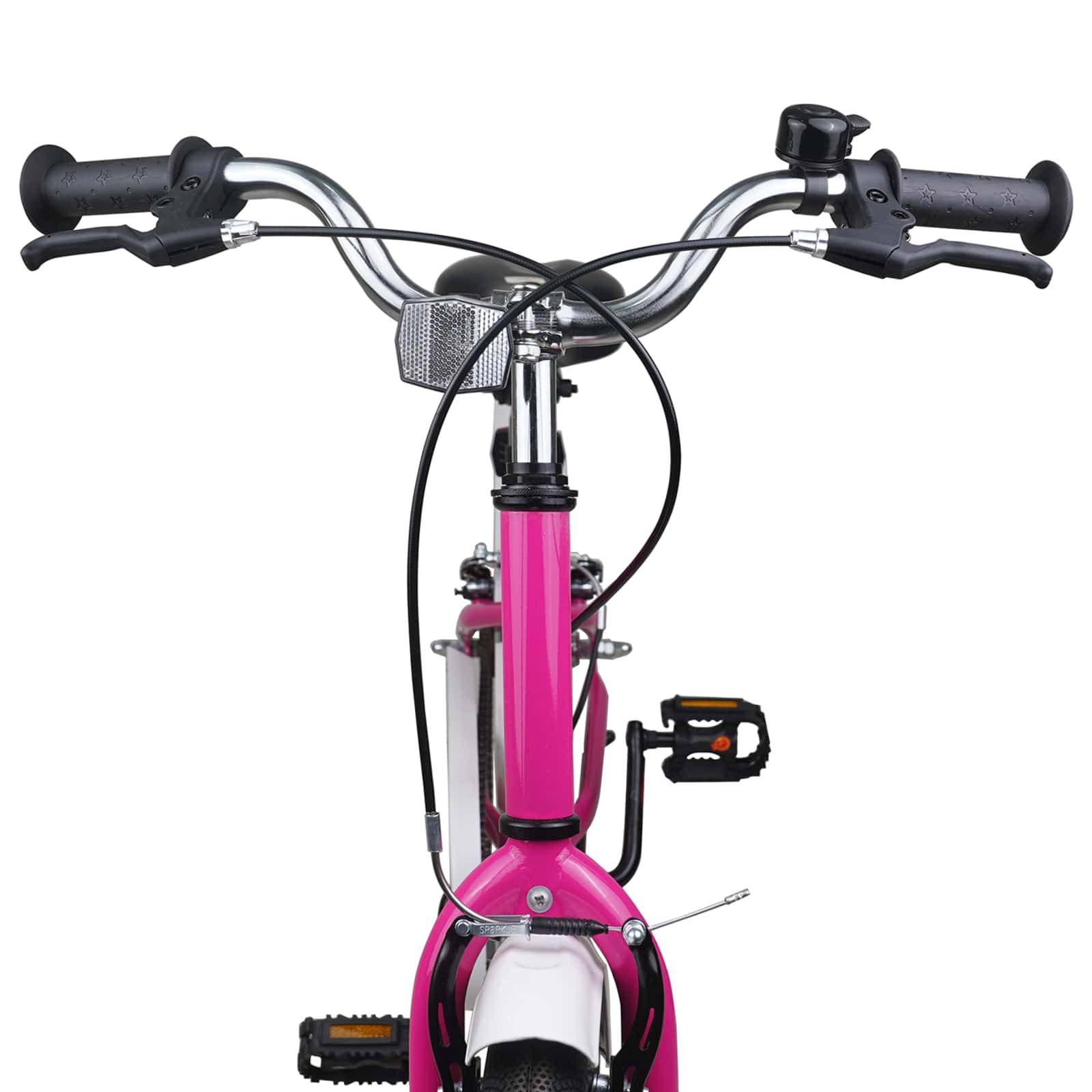vidaXL Kinderfahrrad 22 Zoll für 7-12 Jahre alt Pink Weiß