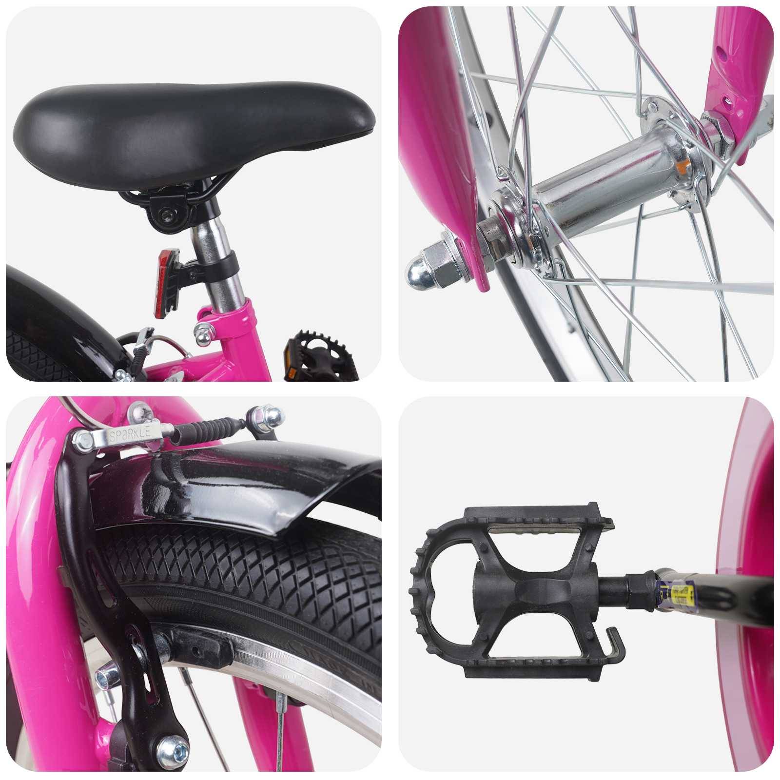 vidaXL Kinderfahrrad 22 Zoll für 7-12 Jahre alt Pink Schwarz
