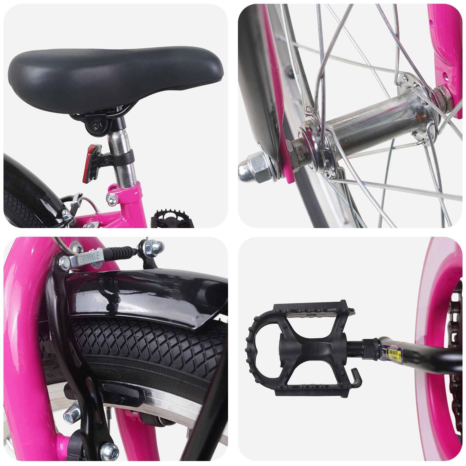 vidaXL Kinderfahrrad 20 Zoll für 6-11 Jahre alt Pink Schwarz