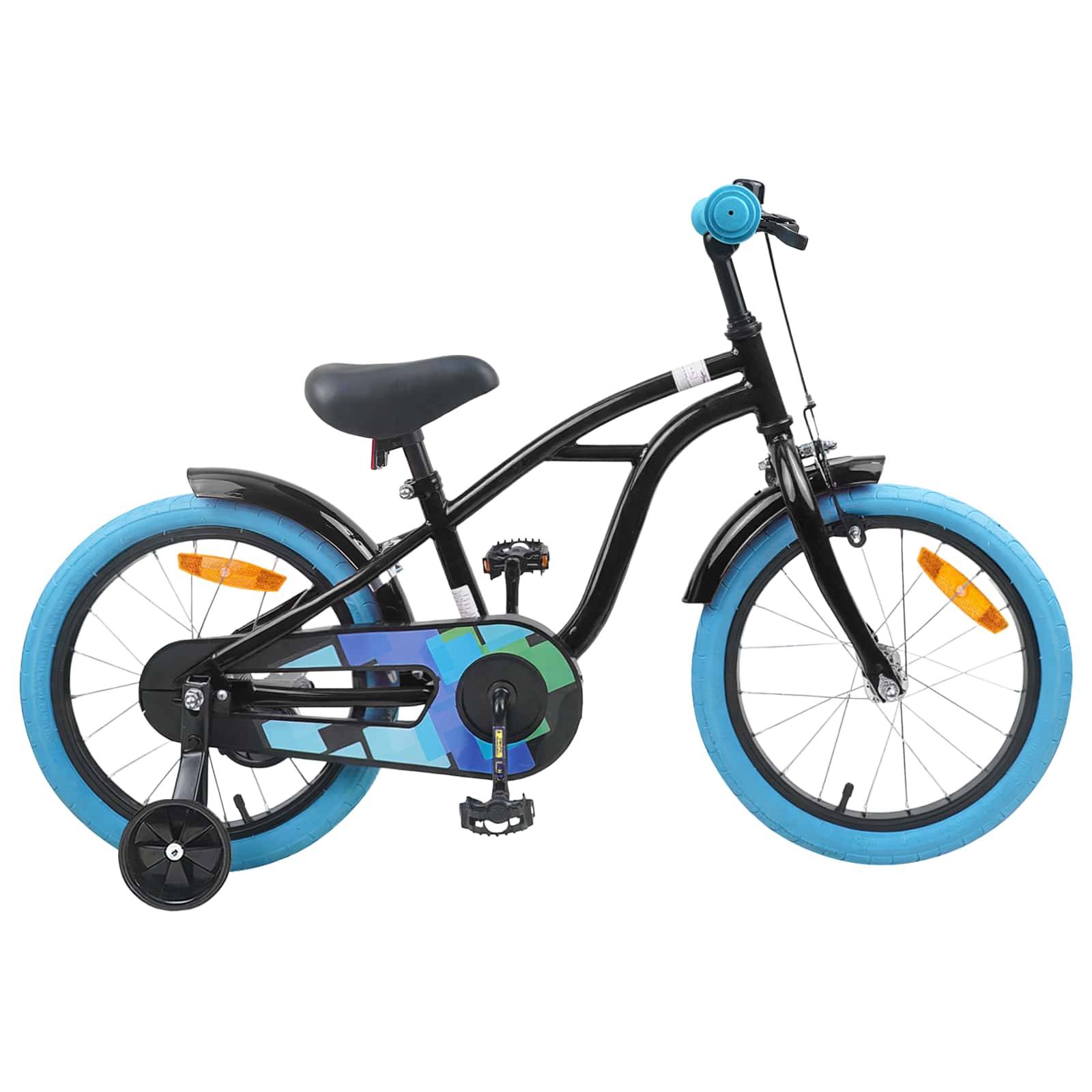 vidaXL Kinderfahrrad 16 Zoll für 4-6 Jahre alt Schwarz