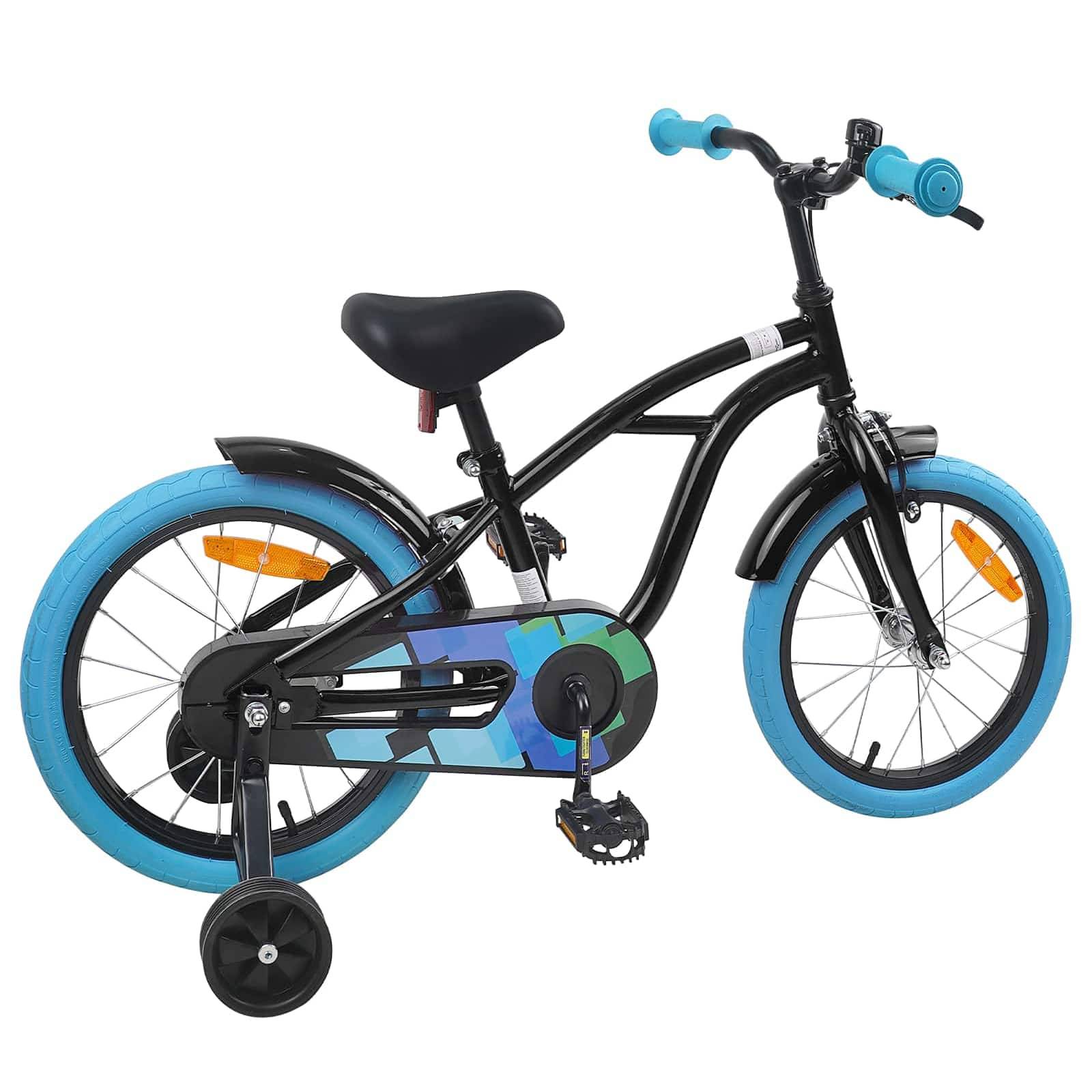 vidaXL Kinderfahrrad 16 Zoll für 4-6 Jahre alt Schwarz