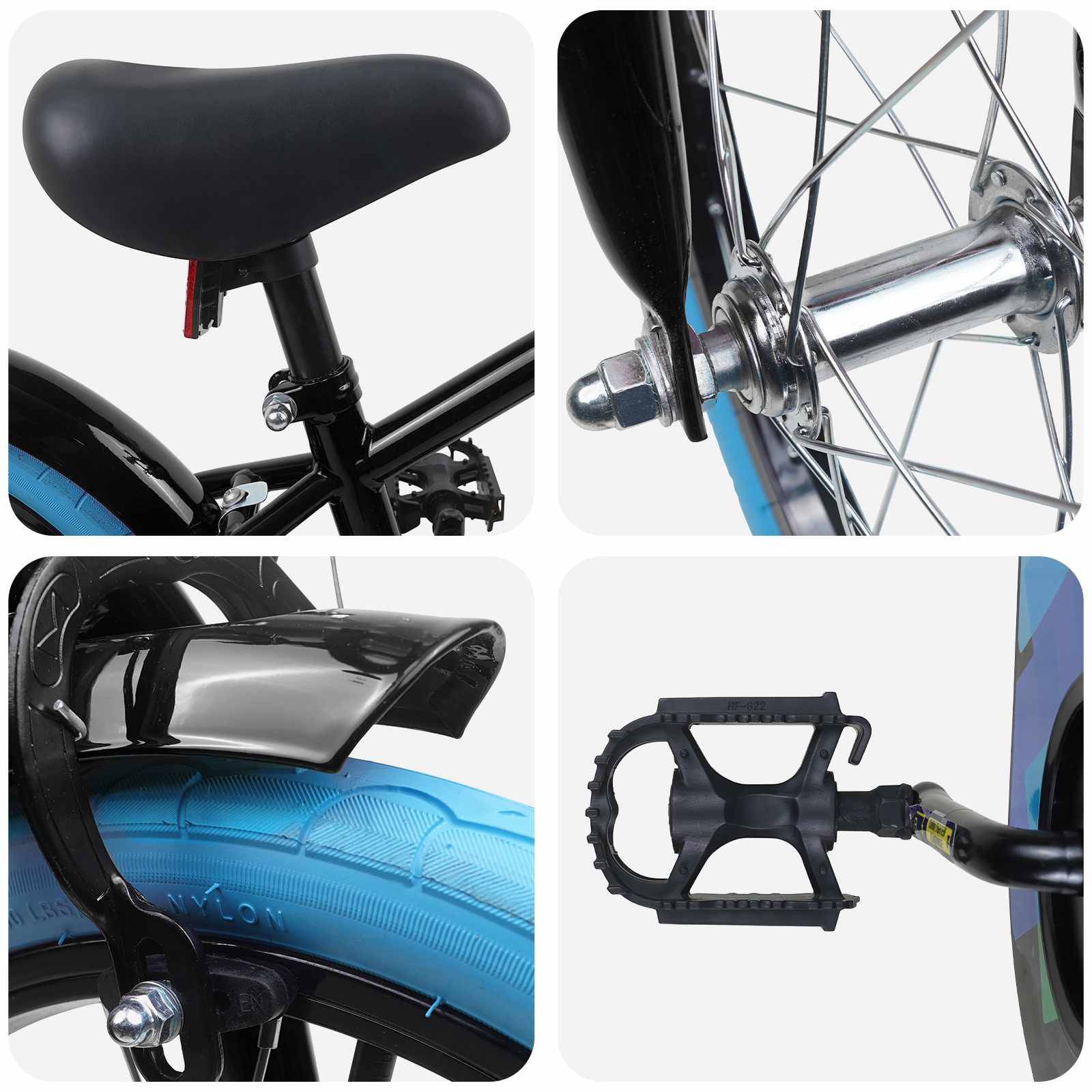 vidaXL Kinderfahrrad 16 Zoll für 4-6 Jahre alt Schwarz