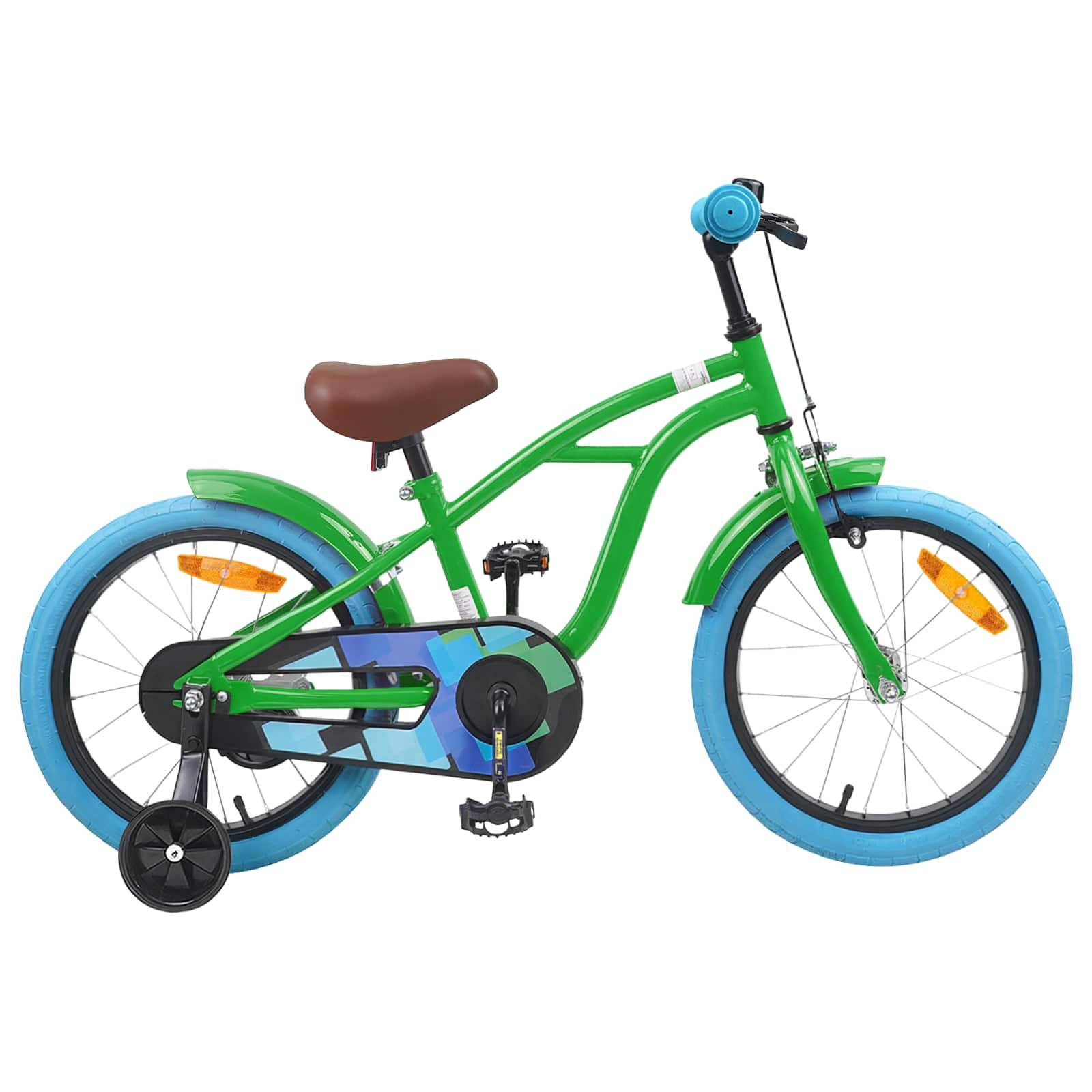 vidaXL Kinderfahrrad 16 Zoll für 4-6 Jahre alt Grün