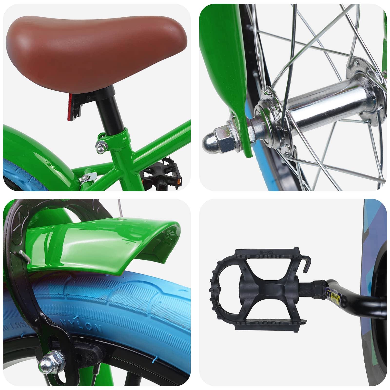 vidaXL Kinderfahrrad 16 Zoll für 4-6 Jahre alt Grün