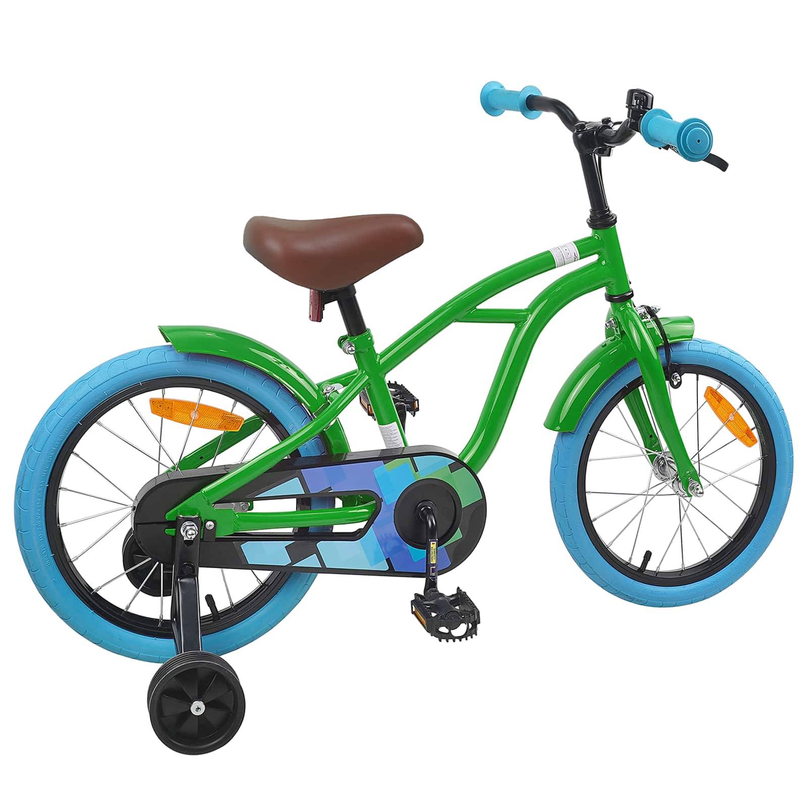 vidaXL Kinderfahrrad 16 Zoll für 4-6 Jahre alt Grün