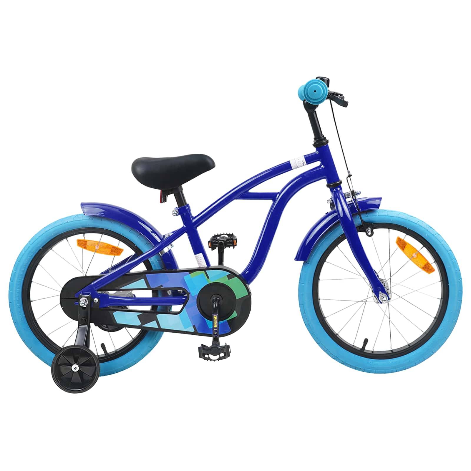 vidaXL Kinderfahrrad 16 Zoll für 4-6 Jahre alt Dunkelblau