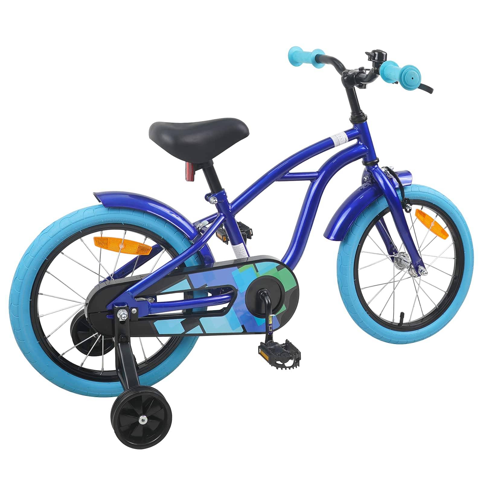 vidaXL Kinderfahrrad 16 Zoll für 4-6 Jahre alt Dunkelblau