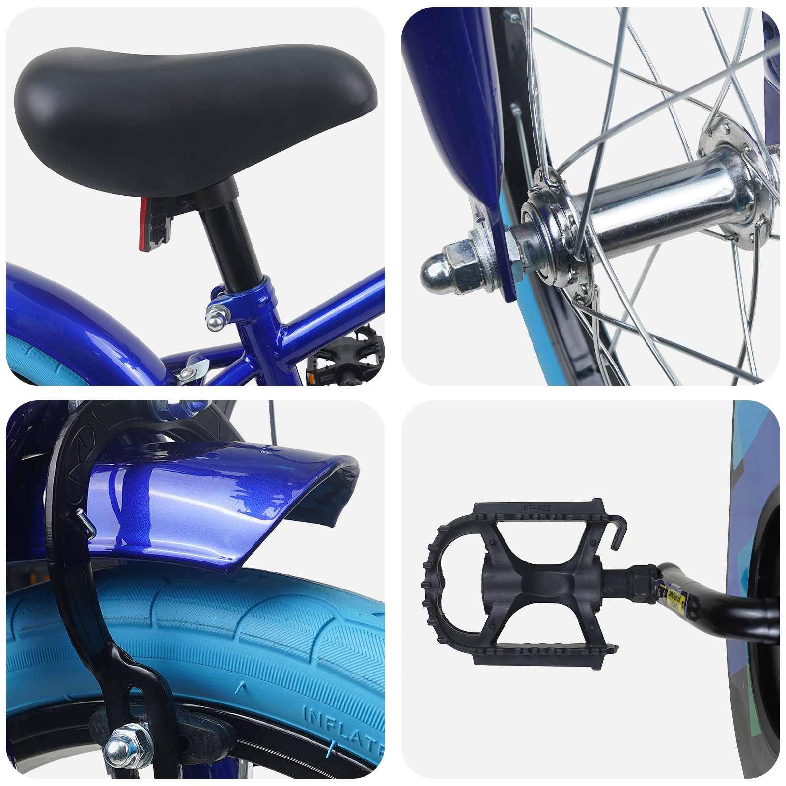 vidaXL Kinderfahrrad 16 Zoll für 4-6 Jahre alt Dunkelblau