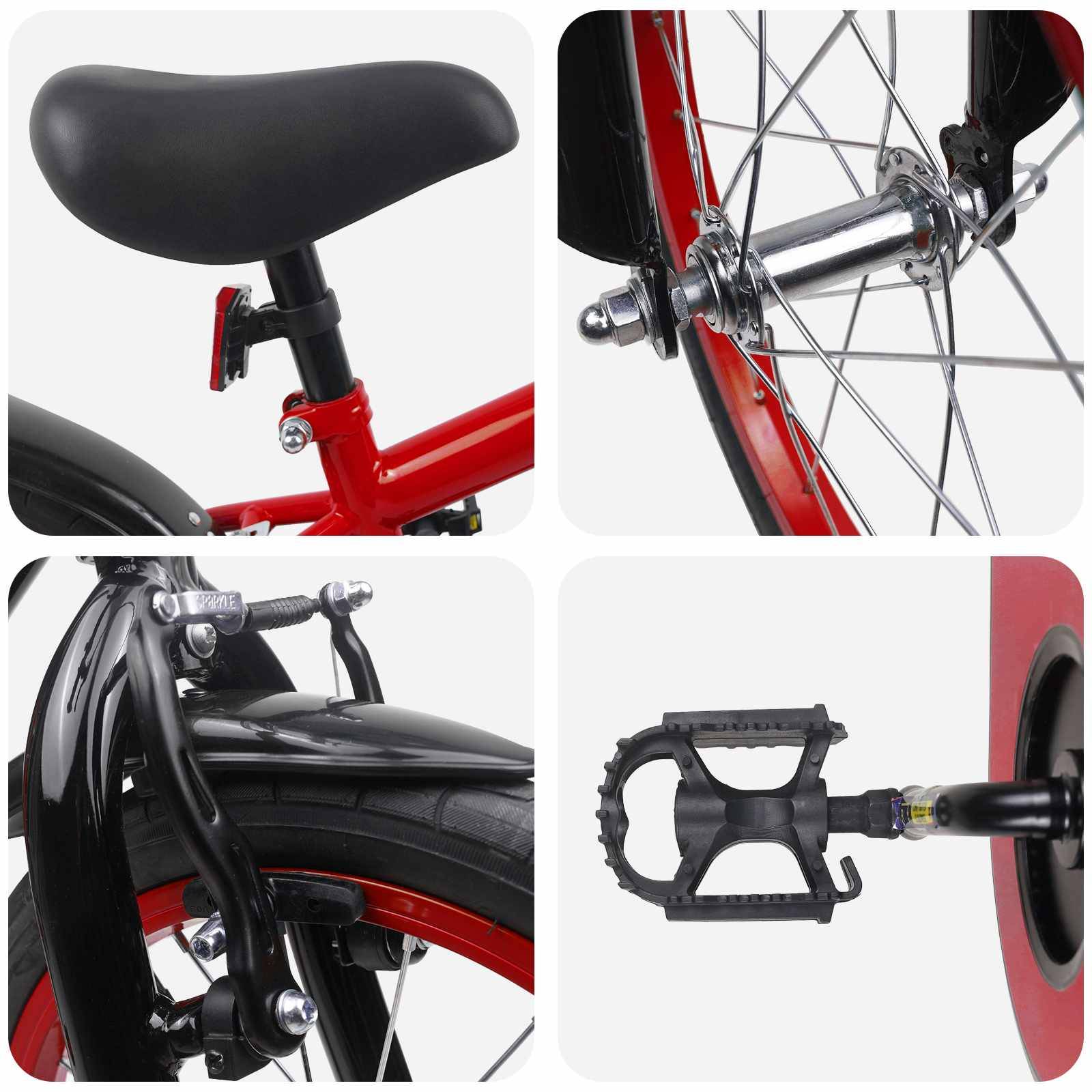 vidaXL Kinderfahrrad 16 Zoll für 4-6 Jahre alt Blau Schwarz