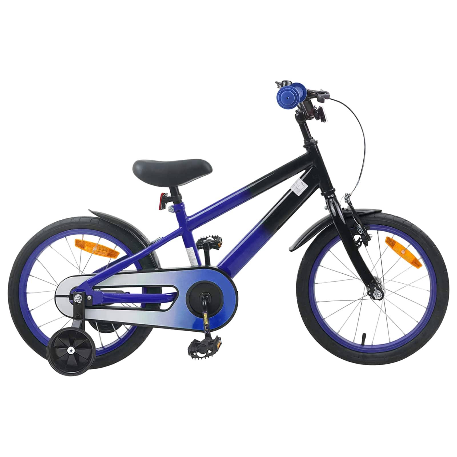 vidaXL Kinderfahrrad 16 Zoll für 4-6 Jahre alt Blau Schwarz