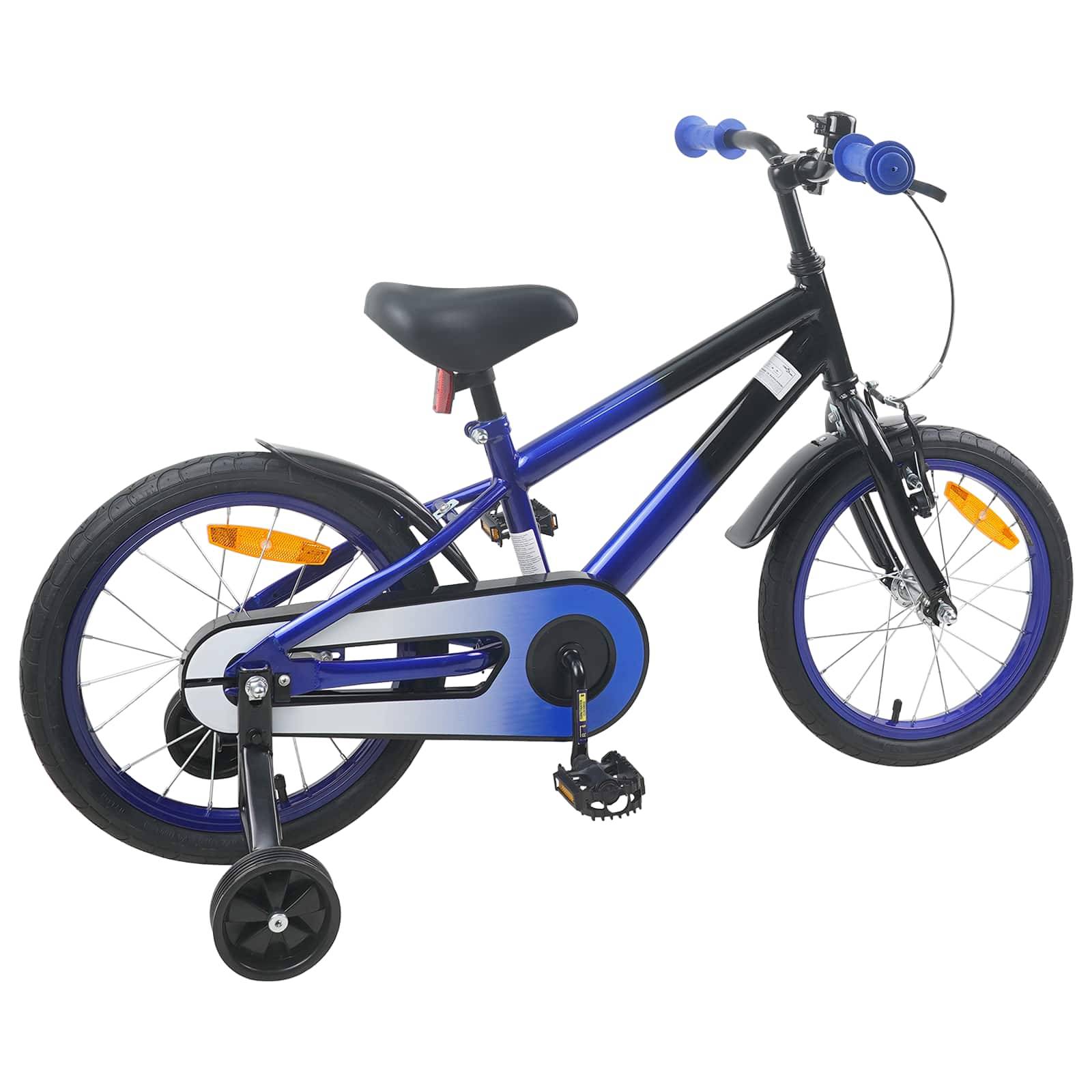 vidaXL Kinderfahrrad 16 Zoll für 4-6 Jahre alt Blau Schwarz