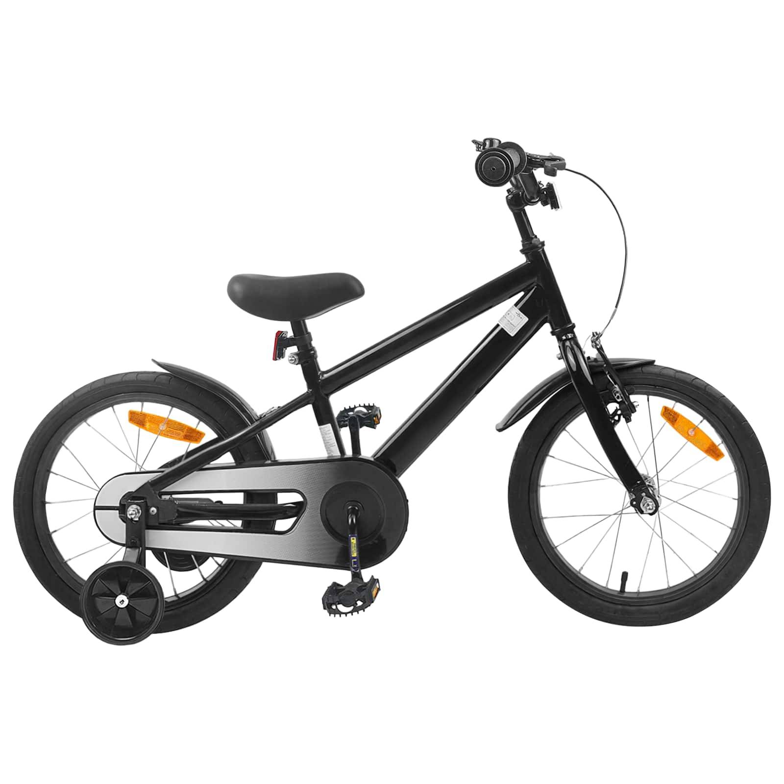 vidaXL Kinderfahrrad 16 Zoll für 4-6 Jahre alt Schwarz