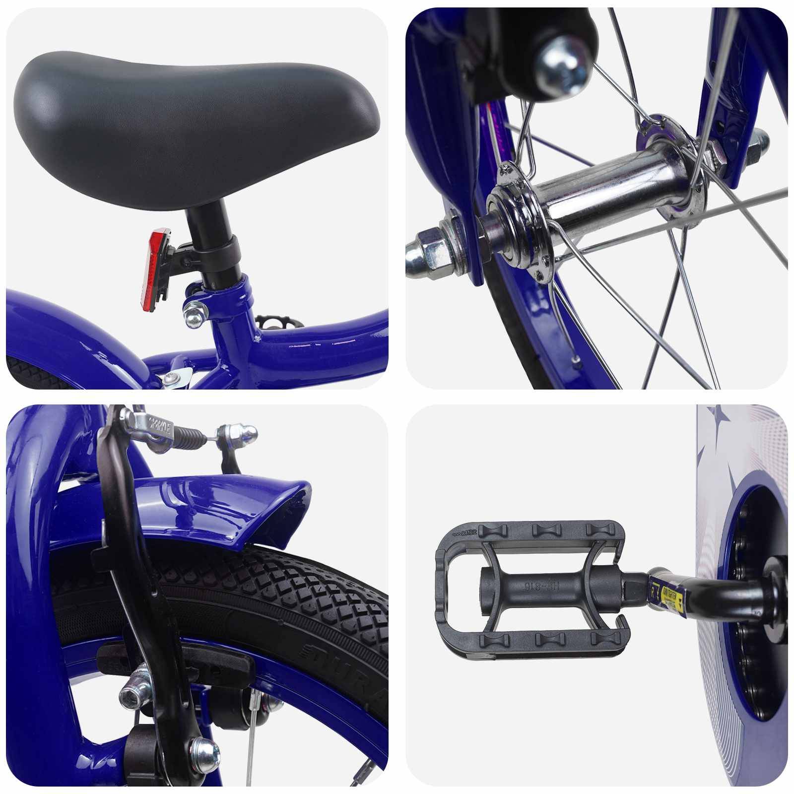 vidaXL Kinderfahrrad 16 Zoll für 4-6 Jahre alt Dunkelblau