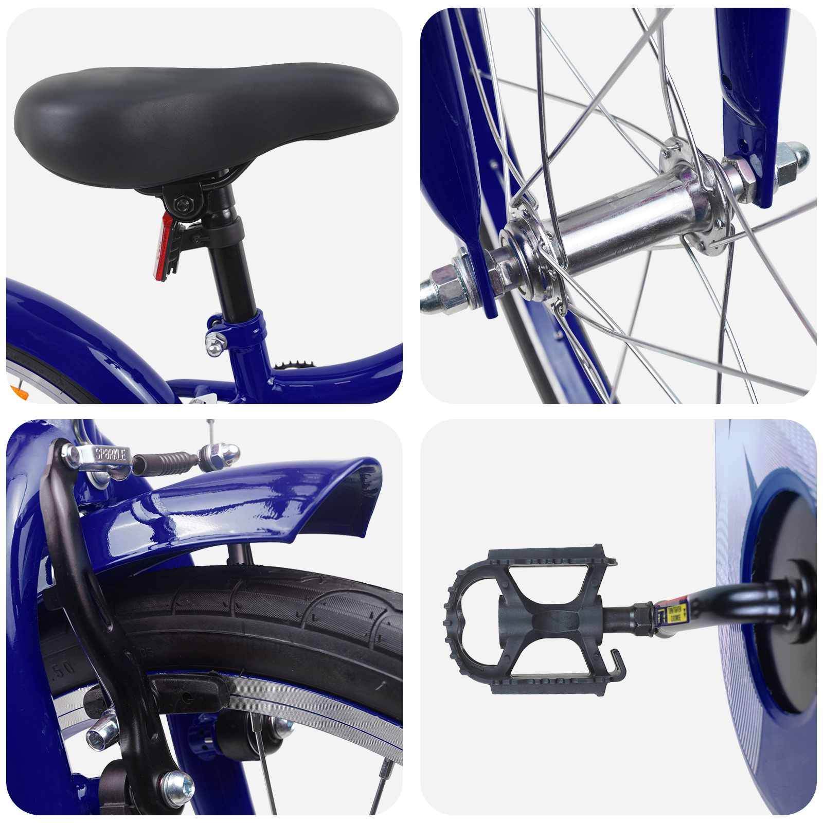 vidaXL Kinderfahrrad 18 Zoll für 5-7 Jahre alt Dunkelblau