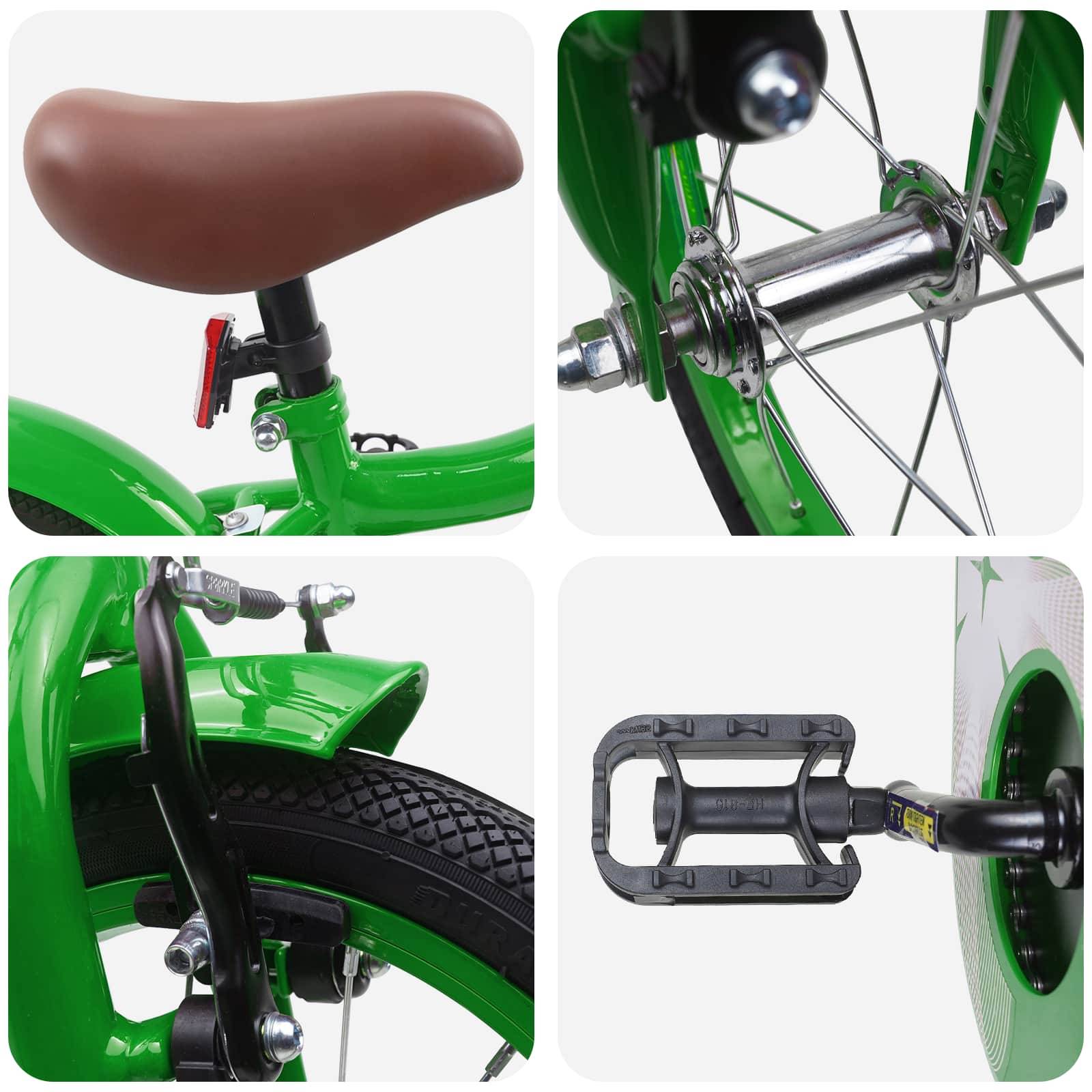 vidaXL Kinderfahrrad 16 Zoll für 4-6 Jahre alt Grün