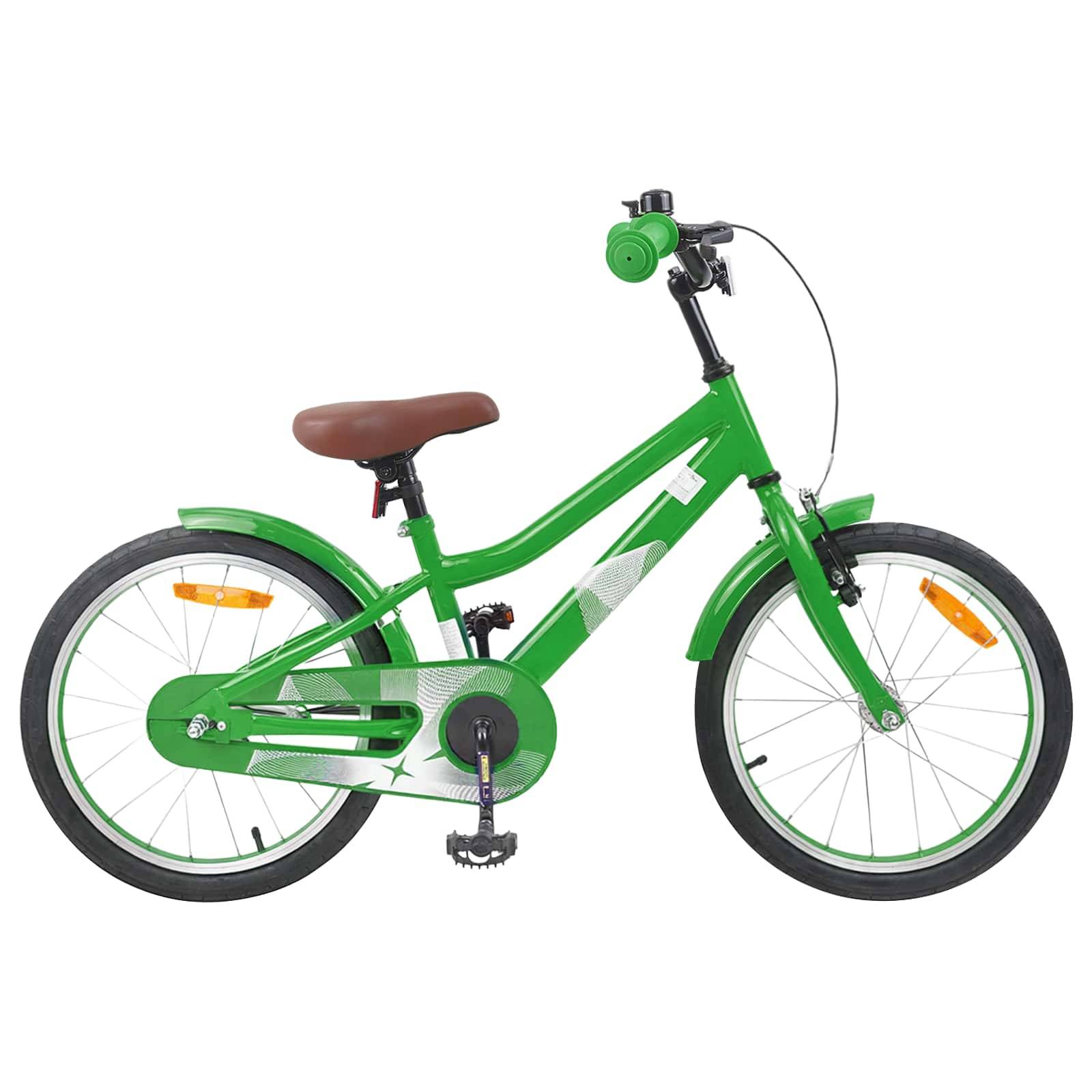 vidaXL Kinderfahrrad 18 Zoll für 5-7 Jahre alt Grün