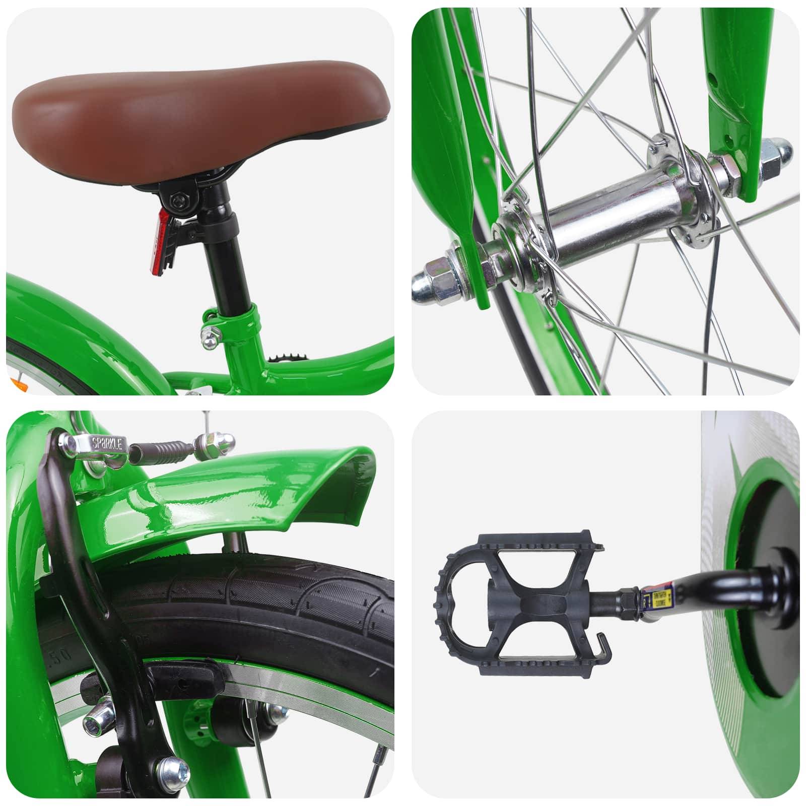 vidaXL Kinderfahrrad 18 Zoll für 5-7 Jahre alt Grün