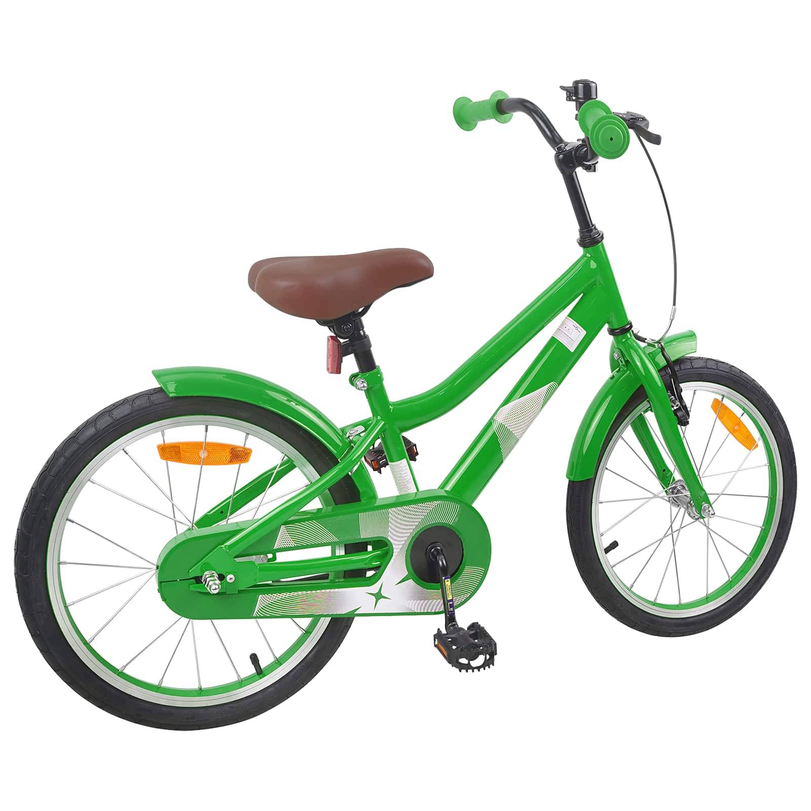 vidaXL Kinderfahrrad 18 Zoll für 5-7 Jahre alt Grün