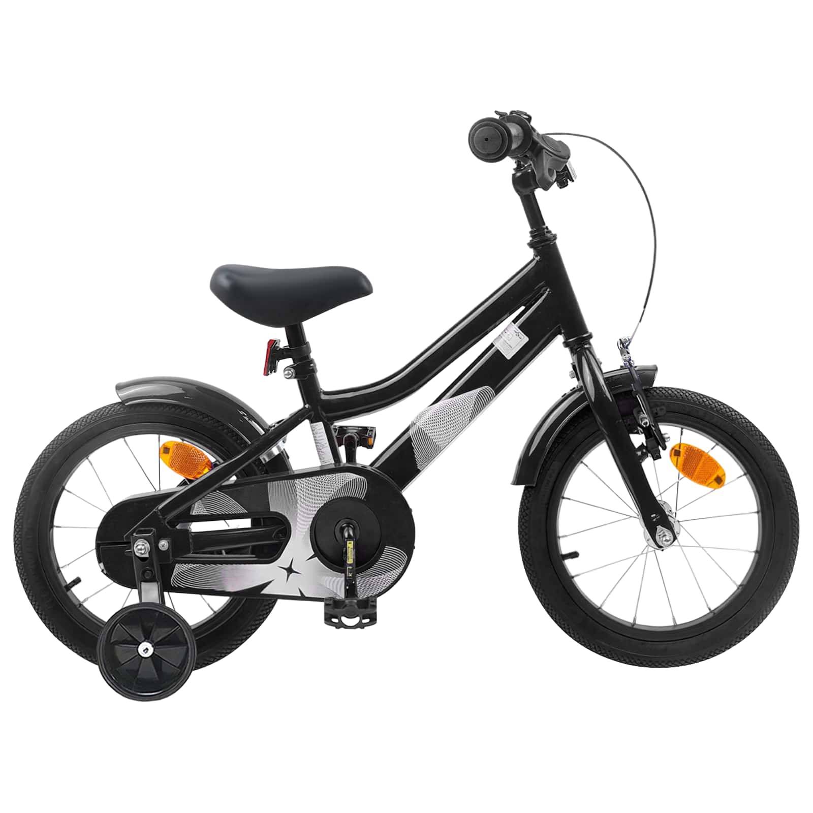 vidaXL Kinderfahrrad 14 Zoll für 3-5 Jahre alt Schwarz