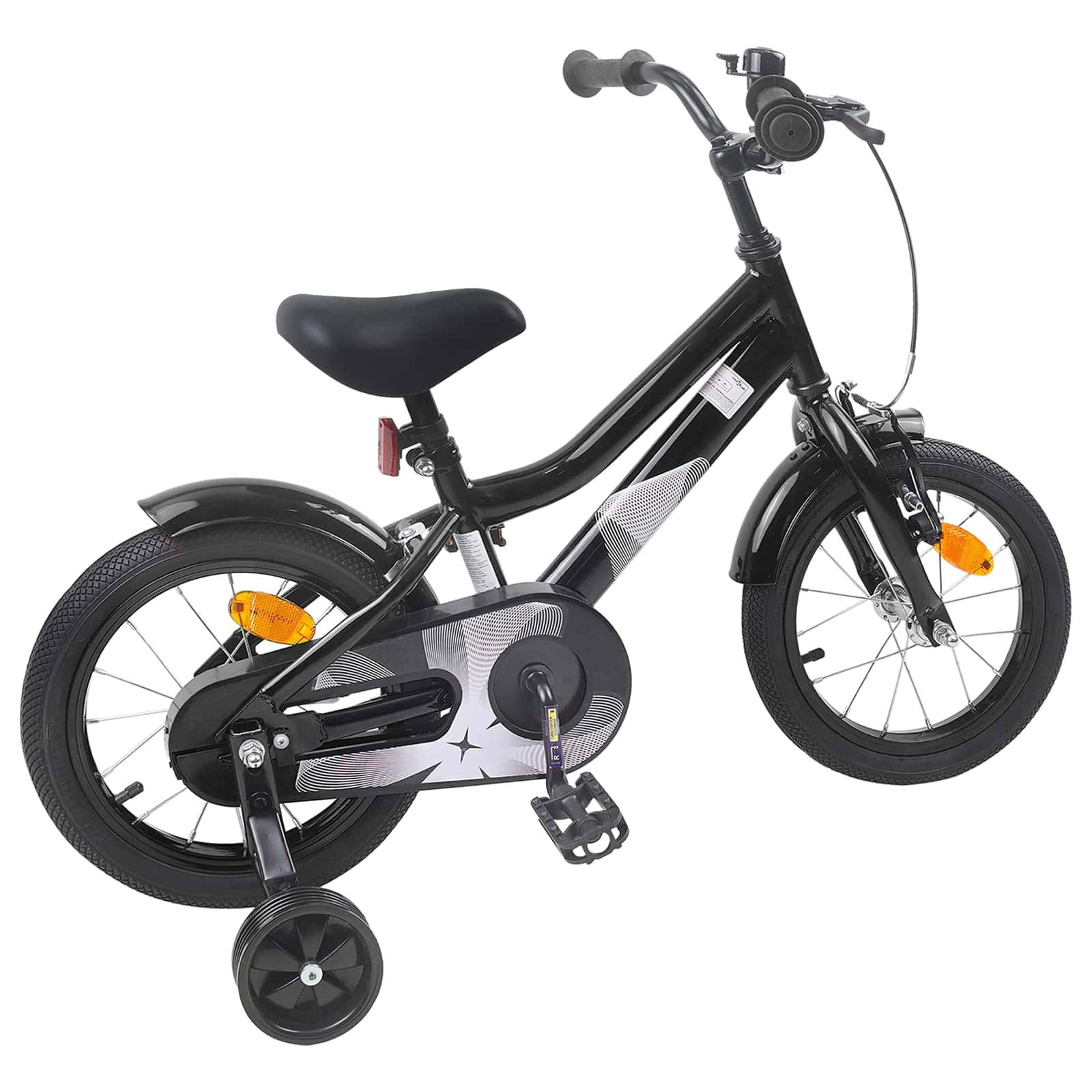 vidaXL Kinderfahrrad 12 Zoll für 2-4 Jahre alt Schwarz