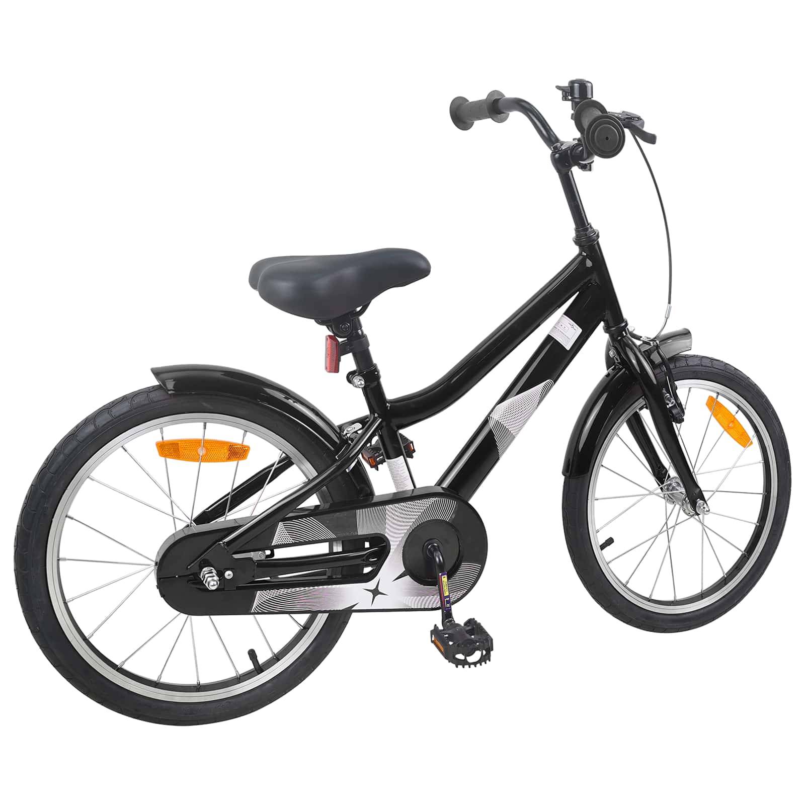 vidaXL Kinderfahrrad 18 Zoll für 5-7 Jahre alt Schwarz