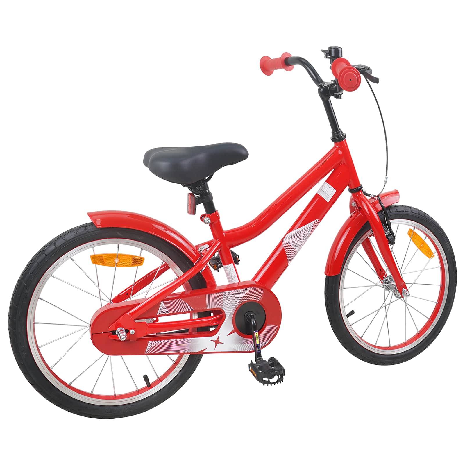 vidaXL Kinderfahrrad 18 Zoll für 5-7 Jahre alt Rot