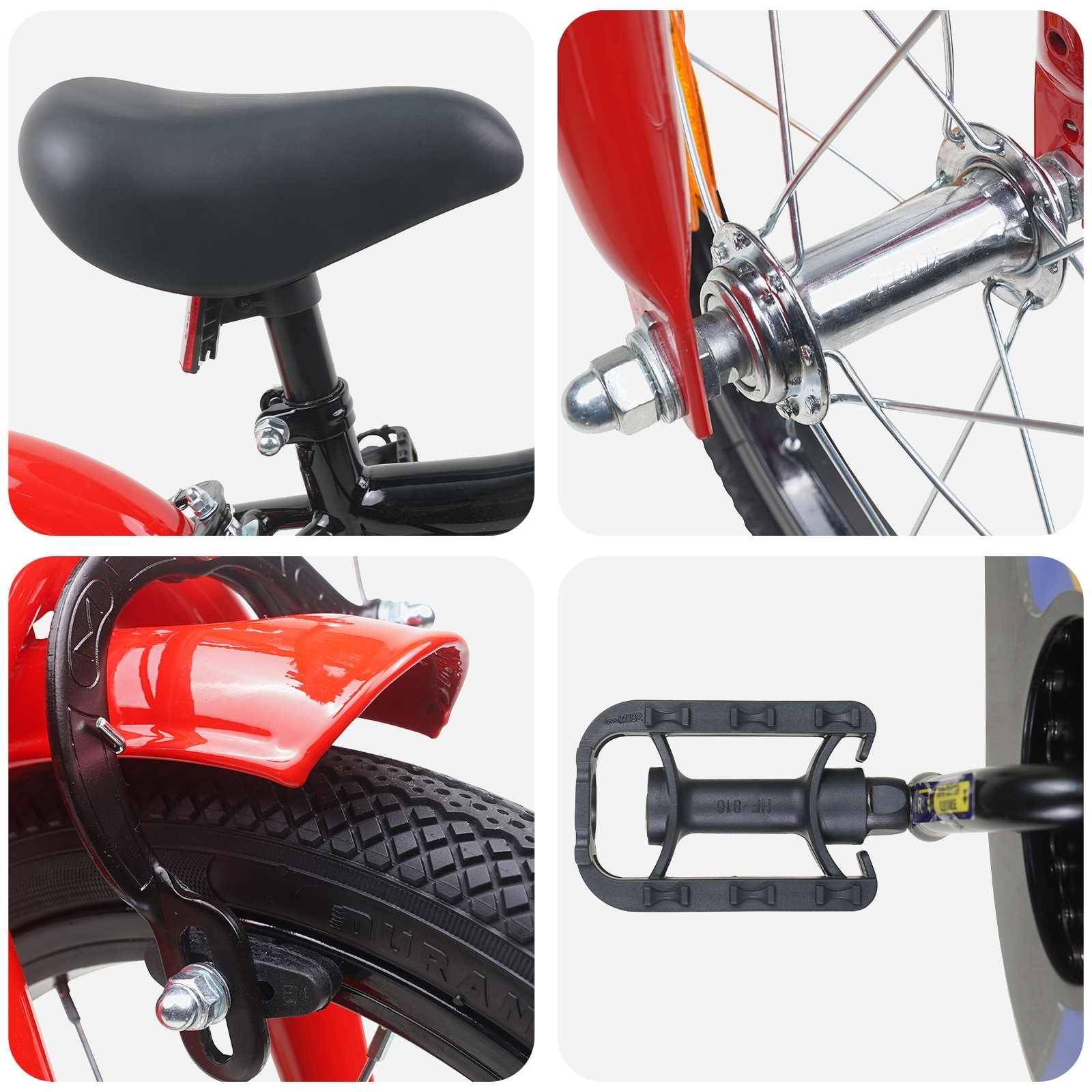 vidaXL Kinderfahrrad 16 Zoll für 4-6 Jahre alt Schwarz Rot