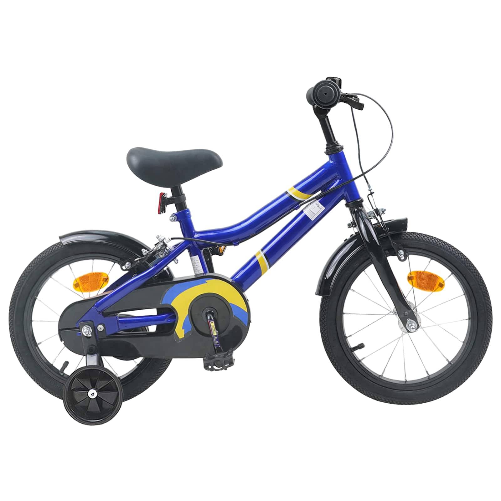vidaXL Kinderfahrrad 12 Zoll für 2-4 Jahre alt Blau und Schwarz