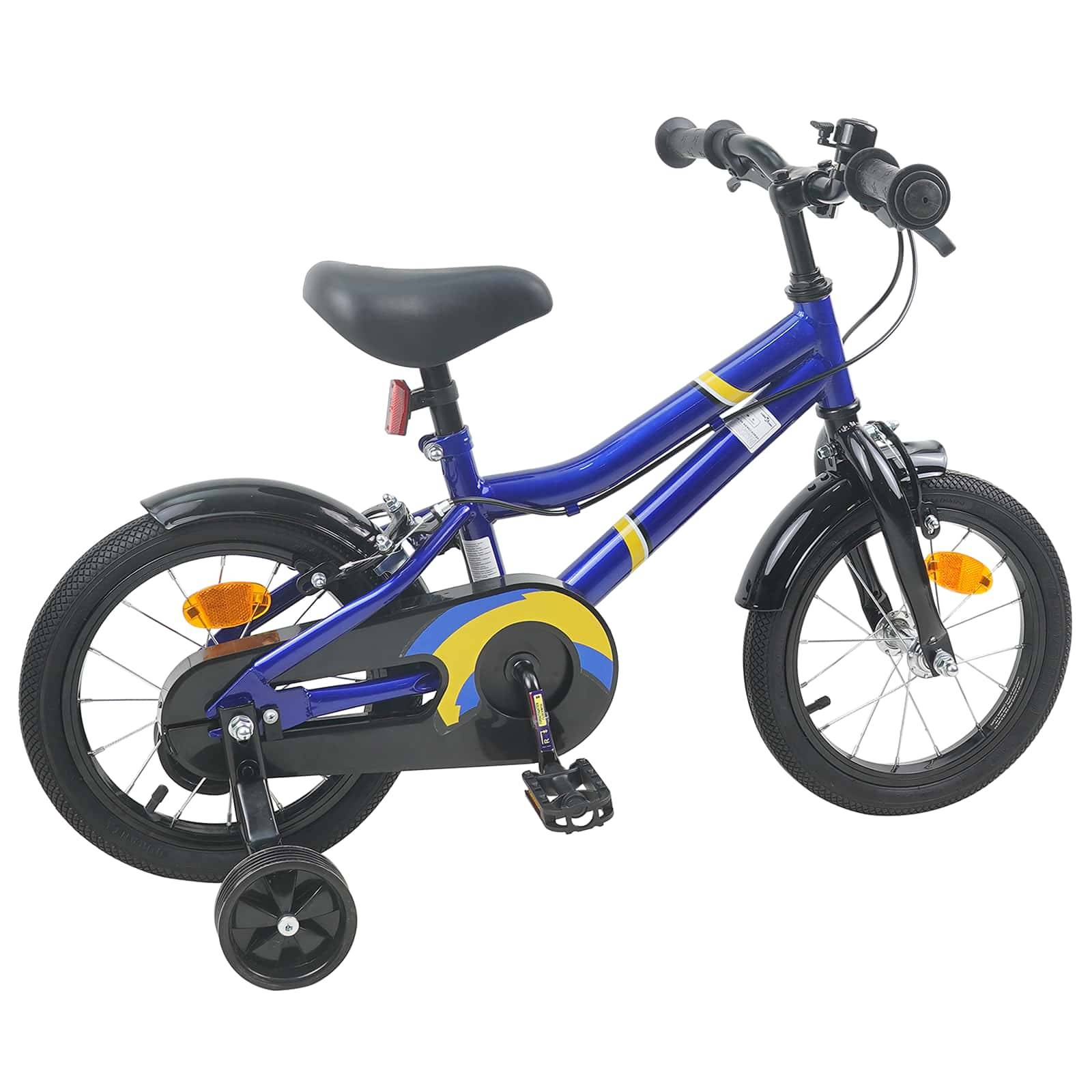 vidaXL Kinderfahrrad 16 Zoll für 4-6 Jahre alt Blau Weiß